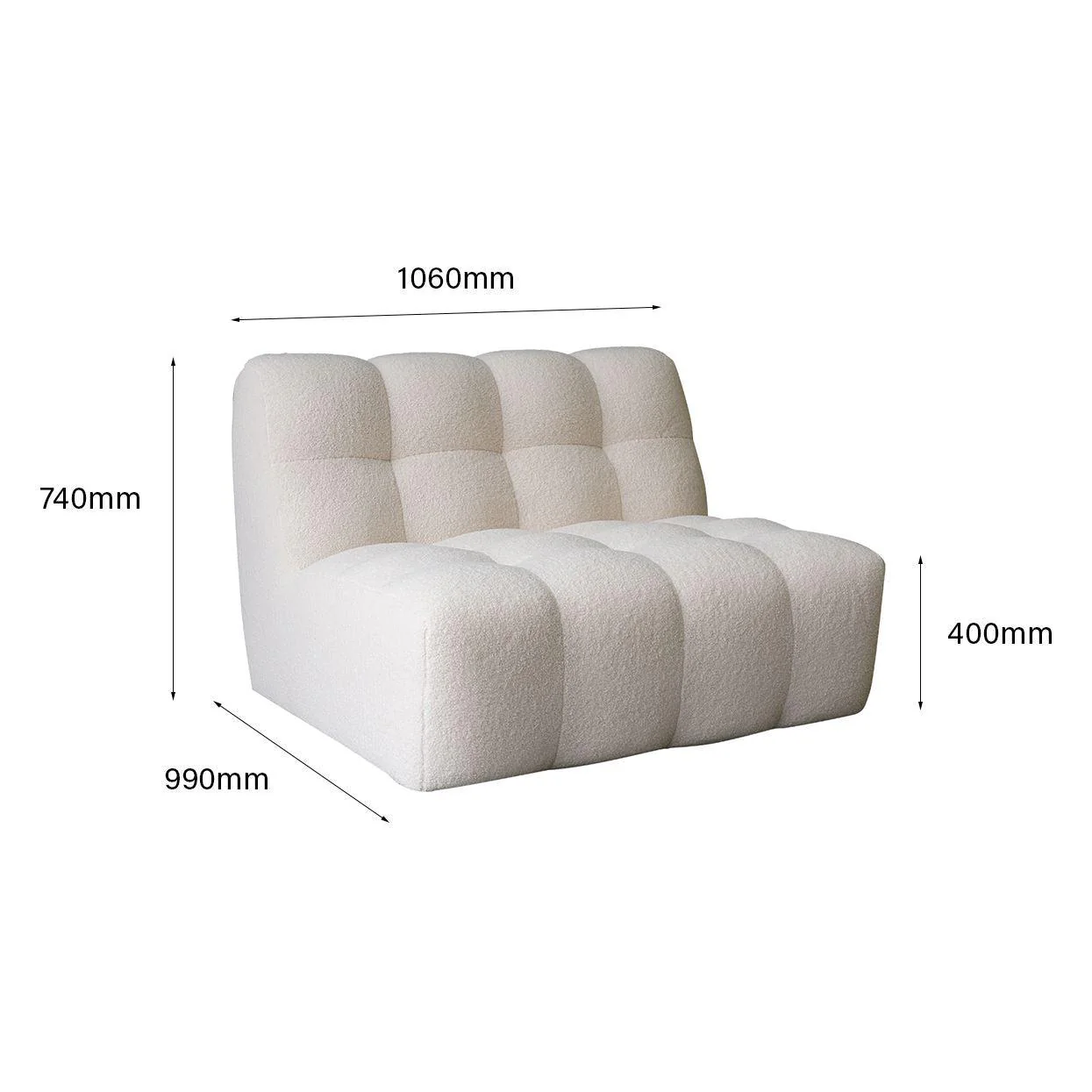Arden Sofa - 1 Seater - Yarra Vanilla - Floor Stock - Image 7