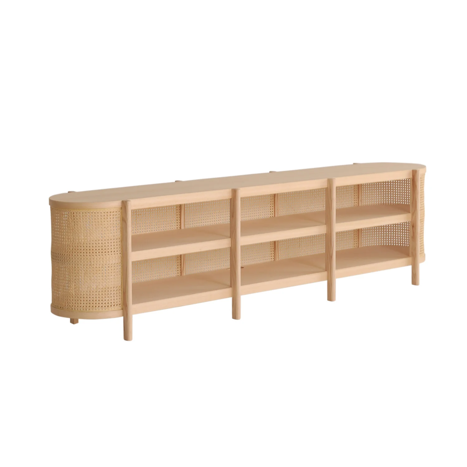 Cane TV Cabinet - Natural Oak - Floor Stock - Image 2