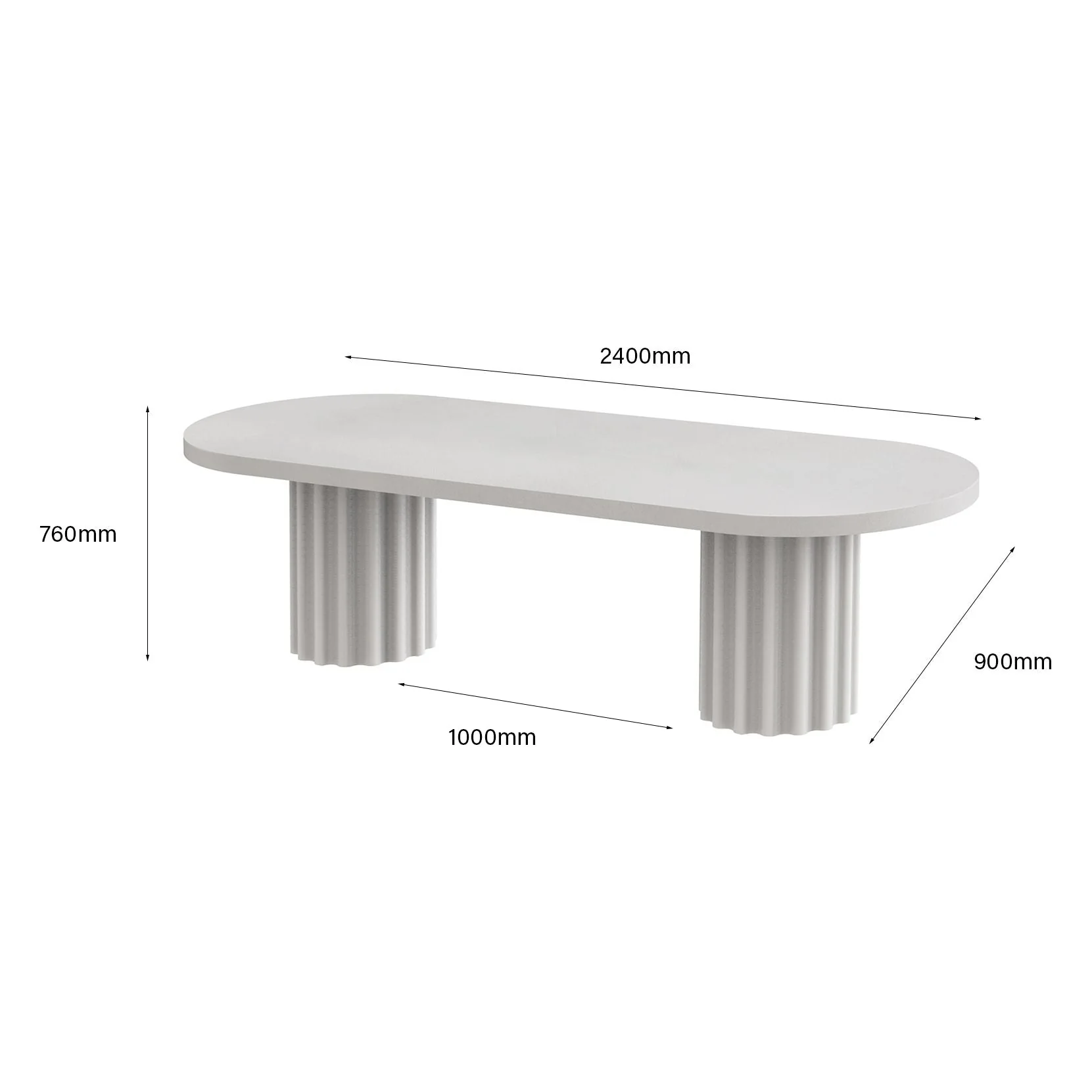 Chantel Dining Table - White Concrete - Floor Stock - Image 3