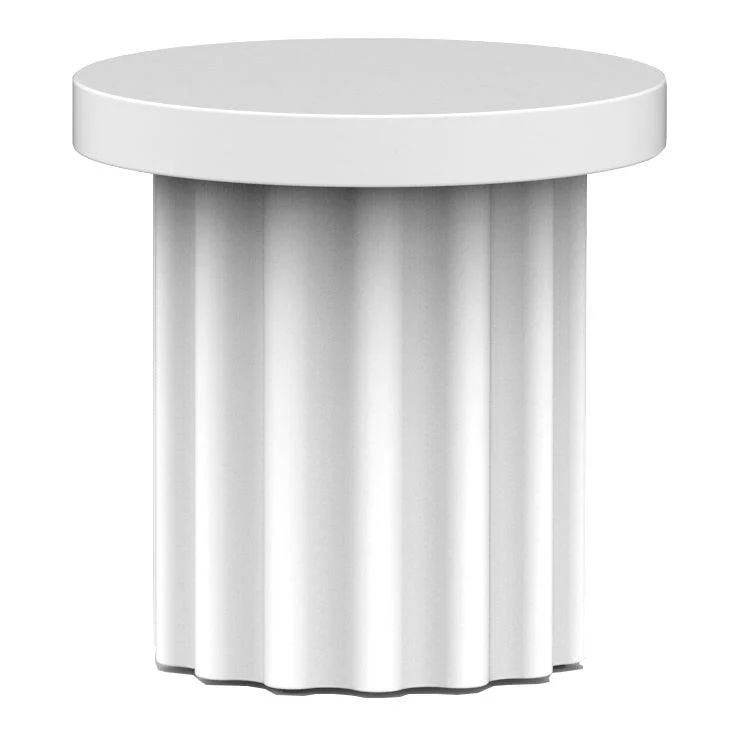 Chantel Side Table - White Concrete - Floor Stock