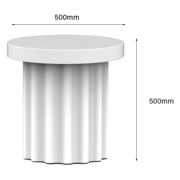 Chantel Side Table - White Concrete - Floor Stock - Image 2