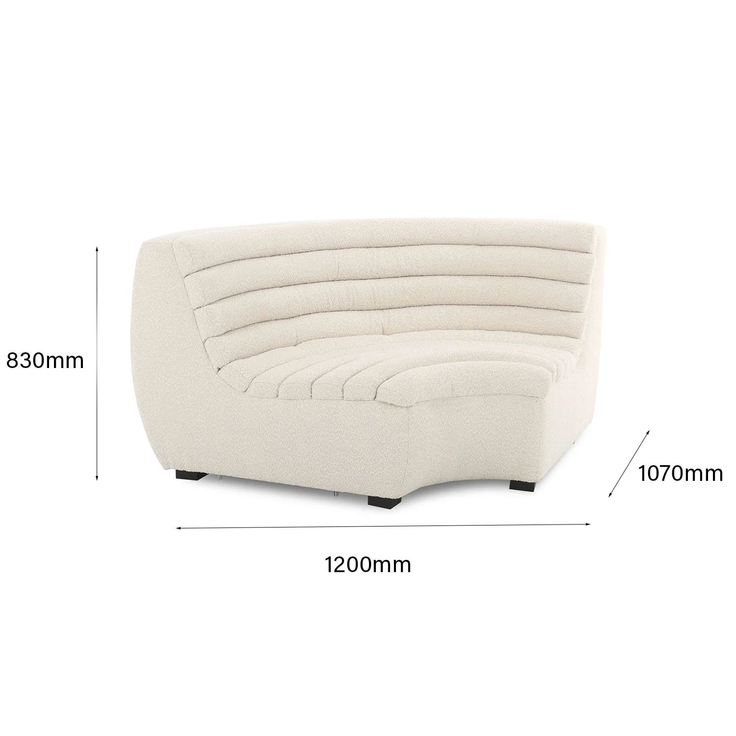 Clement Round Corner - Cream Boucle - Floor Stock - Image 6