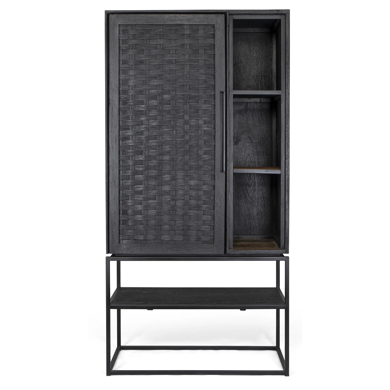 dBodhi Karma Cabinet - 1 Door/1 Open Rack - Charcoal - Floor Stock
