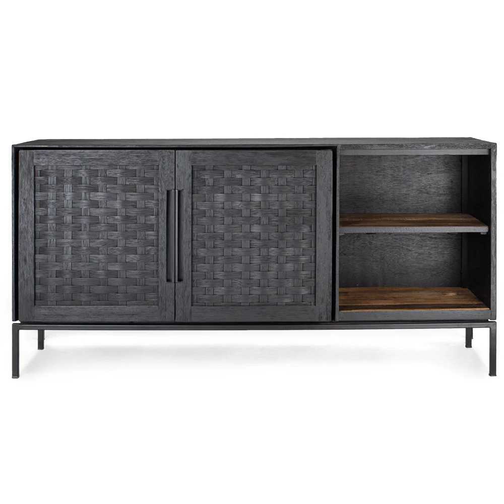 dBodhi Karma Charcoal Low Dresser - 2 Doors/2 Shelves