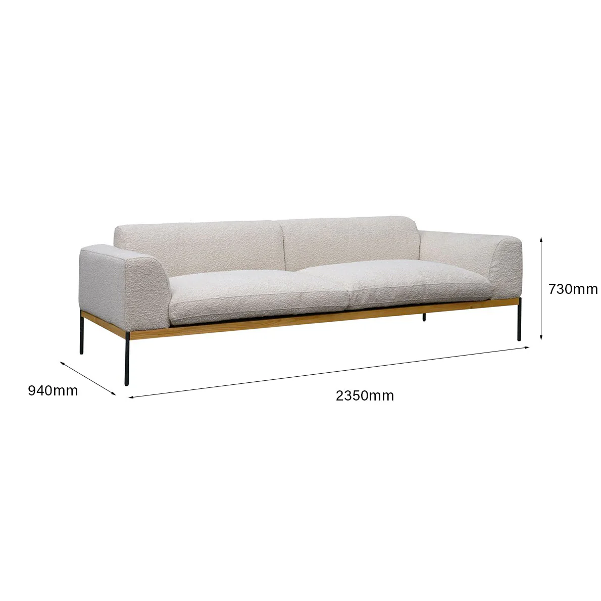 Department 3 Seater Sofa - Milk-Bigello 0002 - Floor Stock - Image 6