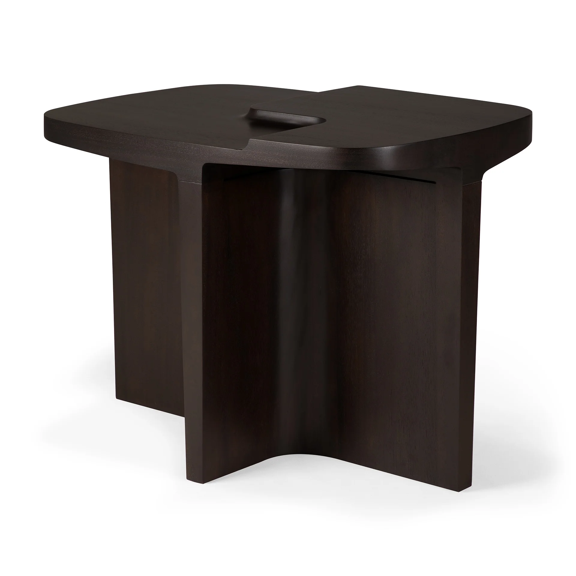 Ethnicraft Mahogany Brutalist Side Table - Image 2