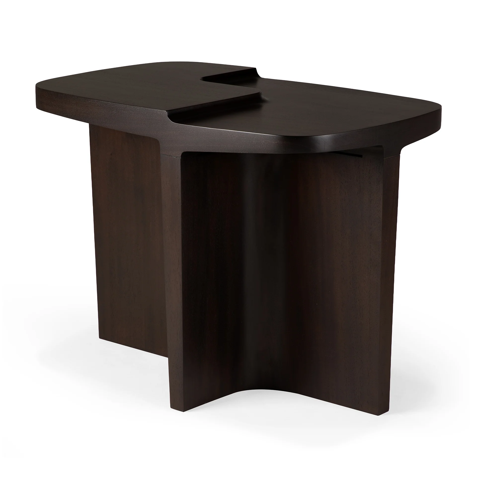 Ethnicraft Mahogany Brutalist Side Table - Image 3