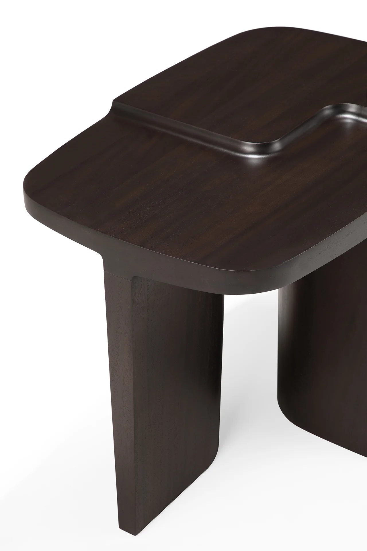 Ethnicraft Mahogany Brutalist Side Table - Image 5