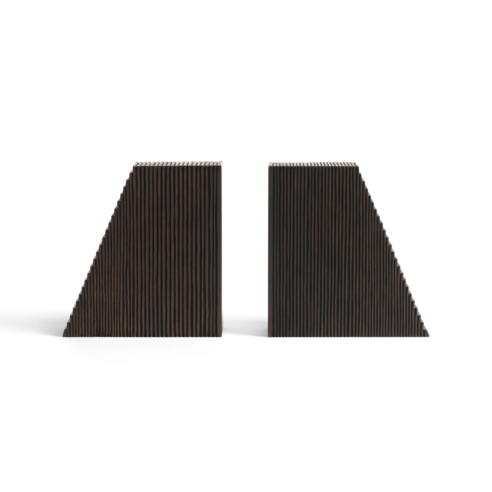 Ethnicraft Mahogany Grooves Bookends - Set of 2