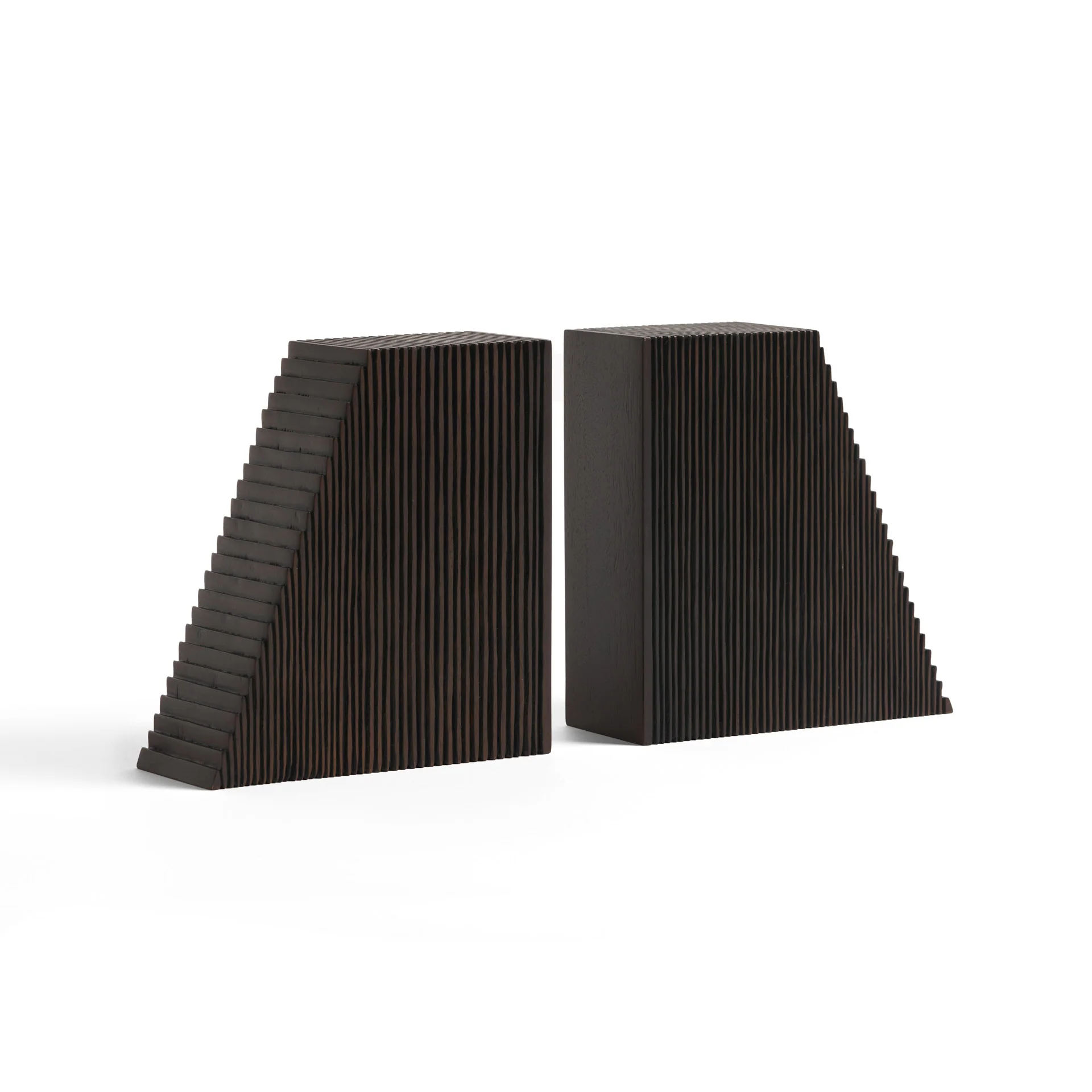 Ethnicraft Mahogany Grooves Bookends - Set of 2 - Image 2