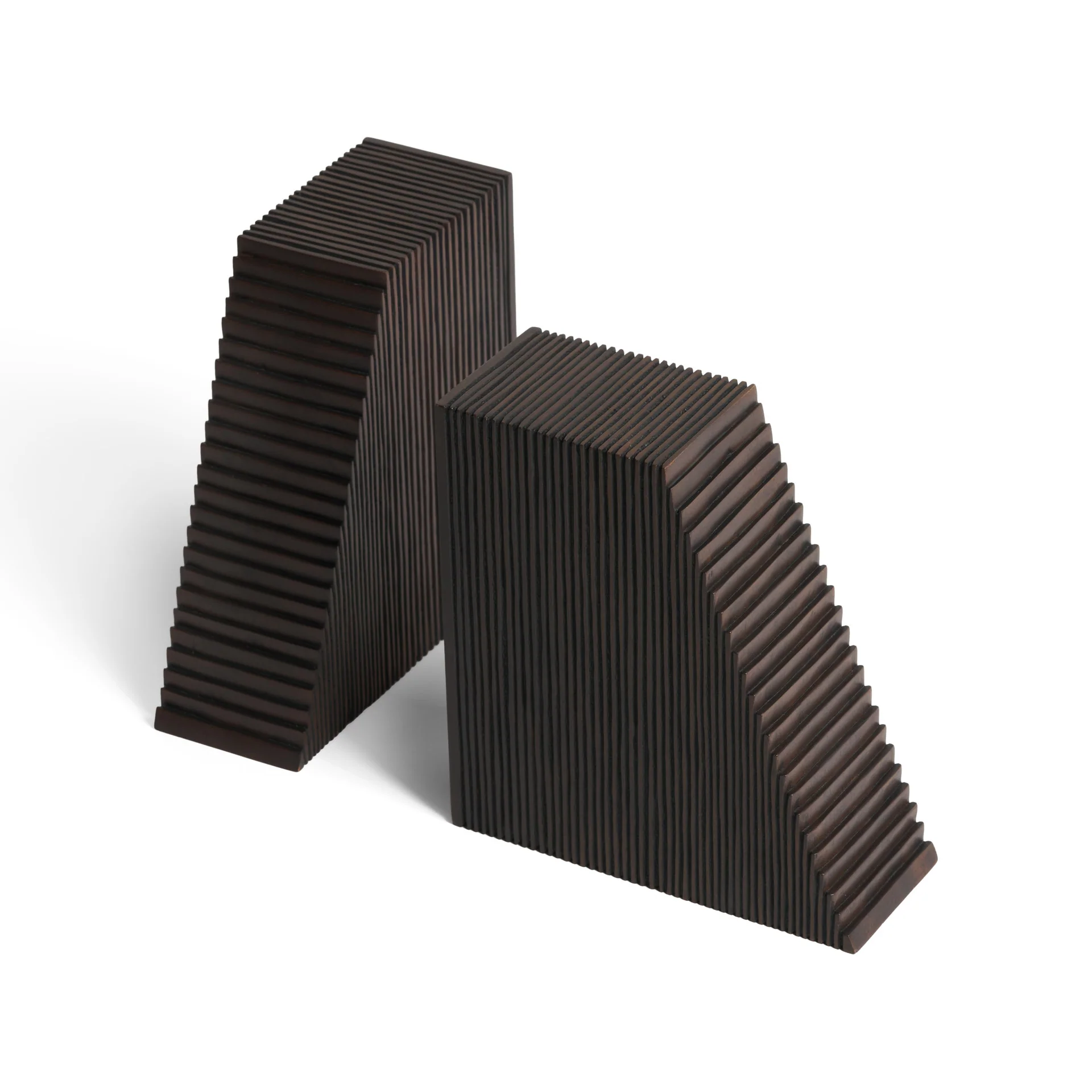Ethnicraft Mahogany Grooves Bookends - Set of 2 - Image 3