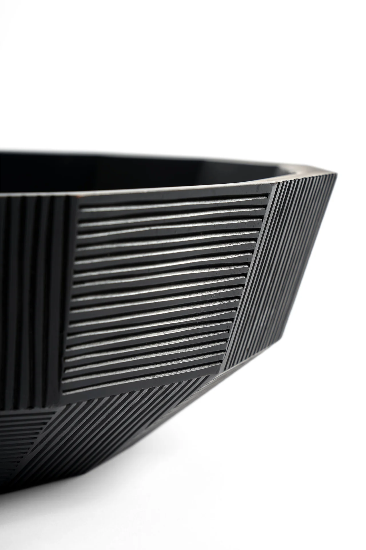 Ethnicraft Mahogany Striped Bowl - Image 3