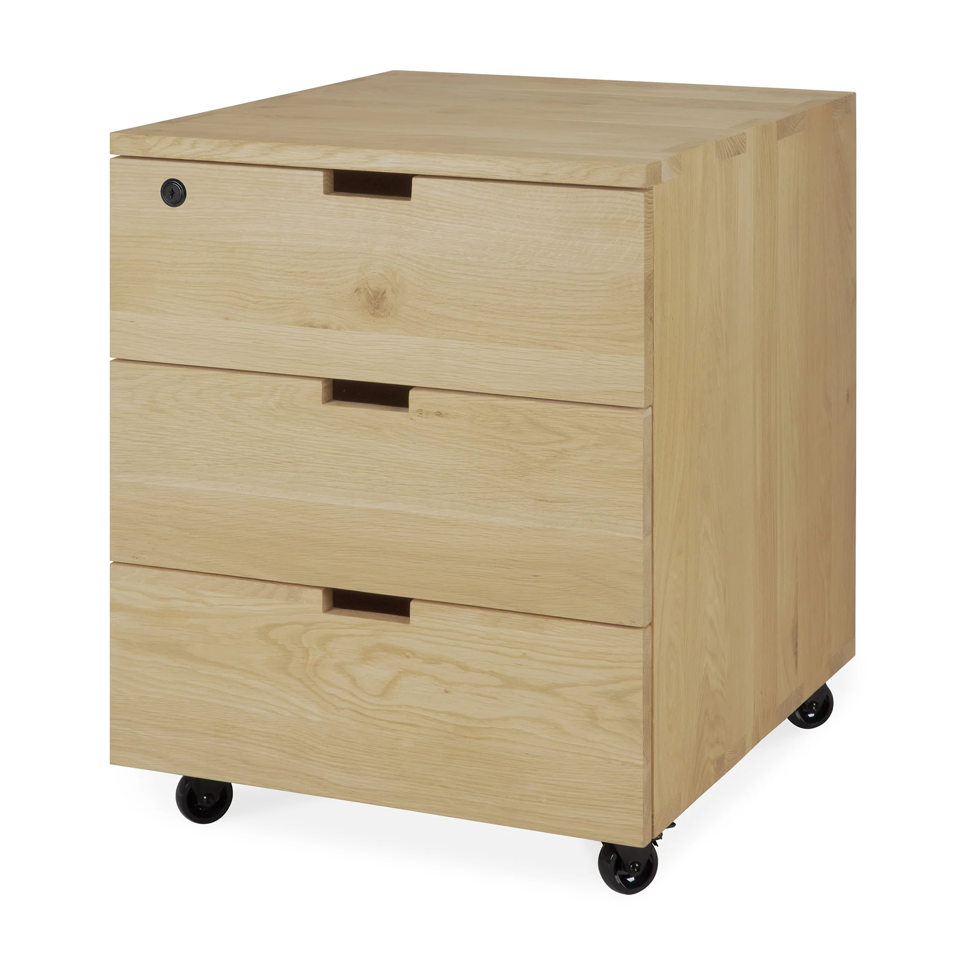 Ethnicraft Oak Billy Drawer Unit with Keylock - 3 Drawer - Image 2
