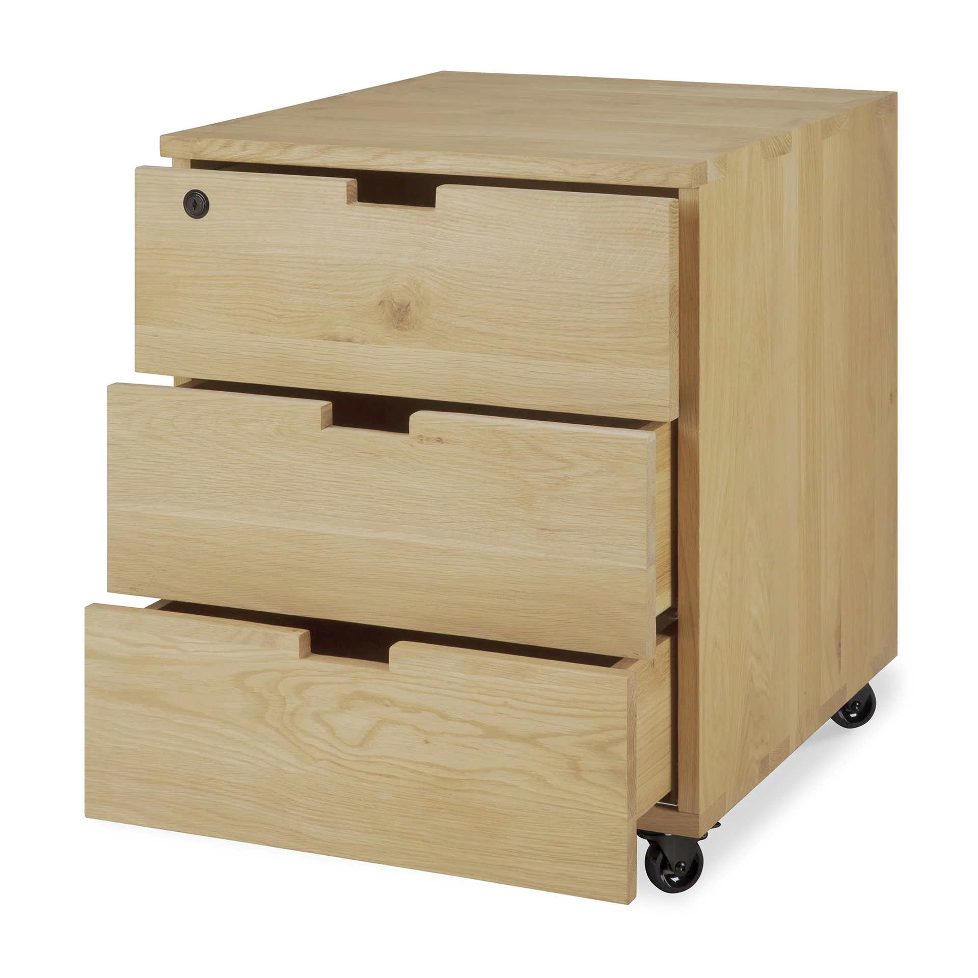 Ethnicraft Oak Billy Drawer Unit with Keylock - 3 Drawer - Image 3