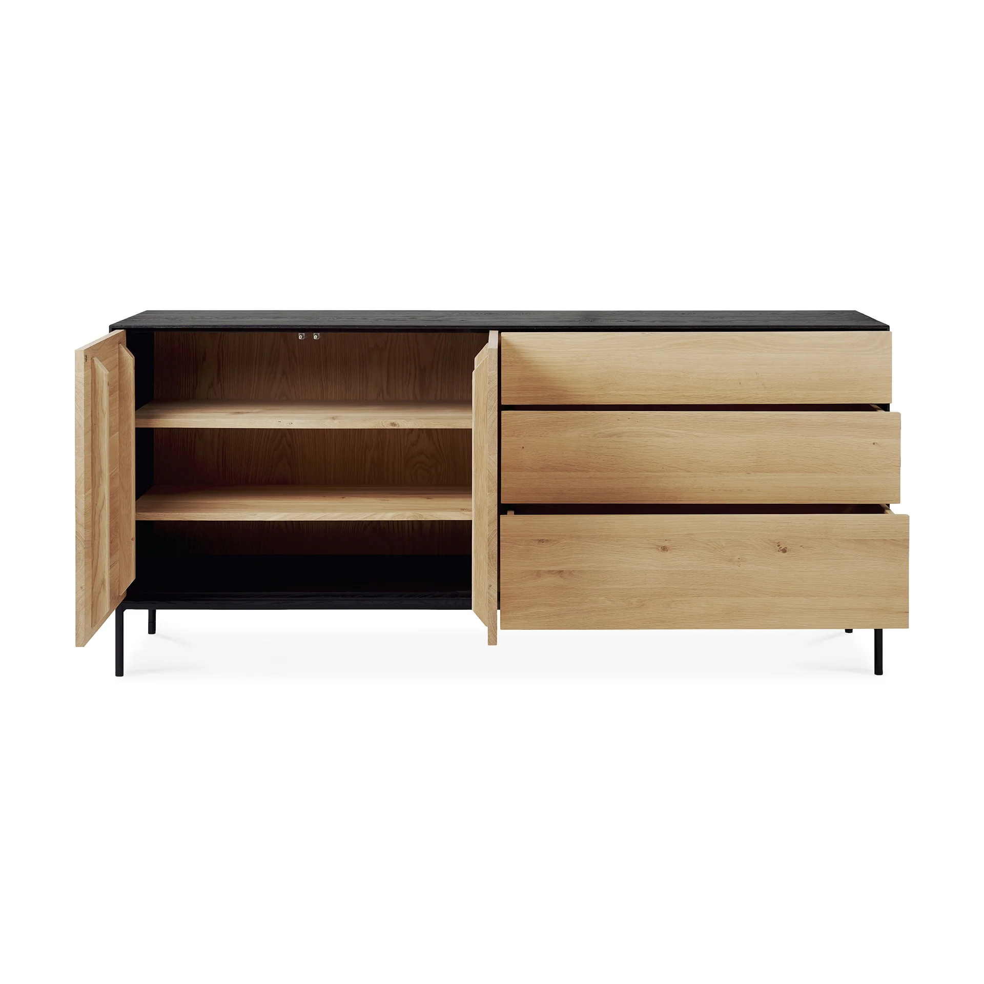 Ethnicraft Oak Blackbird Sideboard - 2 Doors/3 Drawers - Image 2