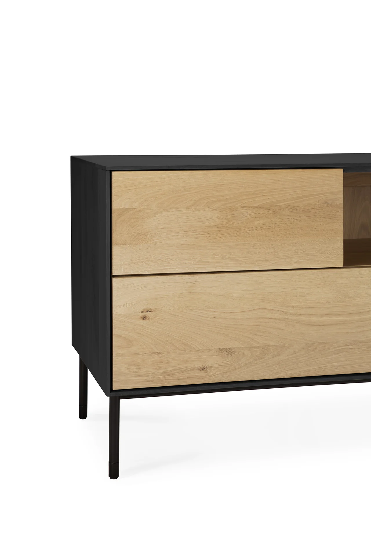 Ethnicraft Oak Blackbird TV Cupboard - 1 Doors/1 Flip-down Door/2 Drawers - Image 3