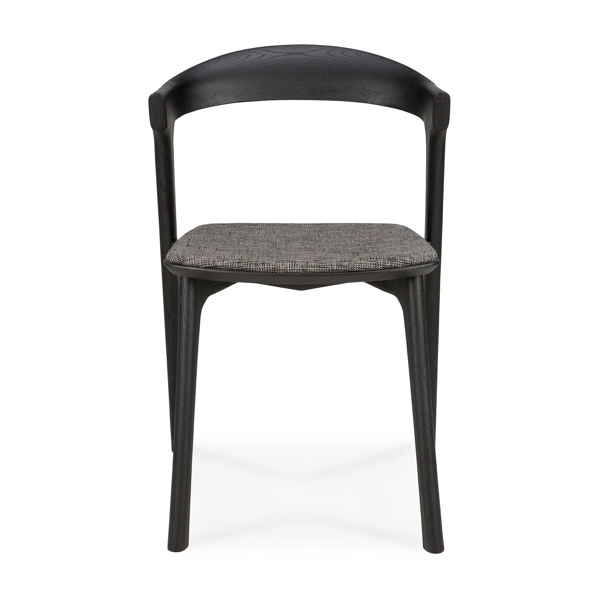 Ethnicraft Oak Bok Dining Chair - Fabric - Black Oak - Grey - Floor Stock - Image 2