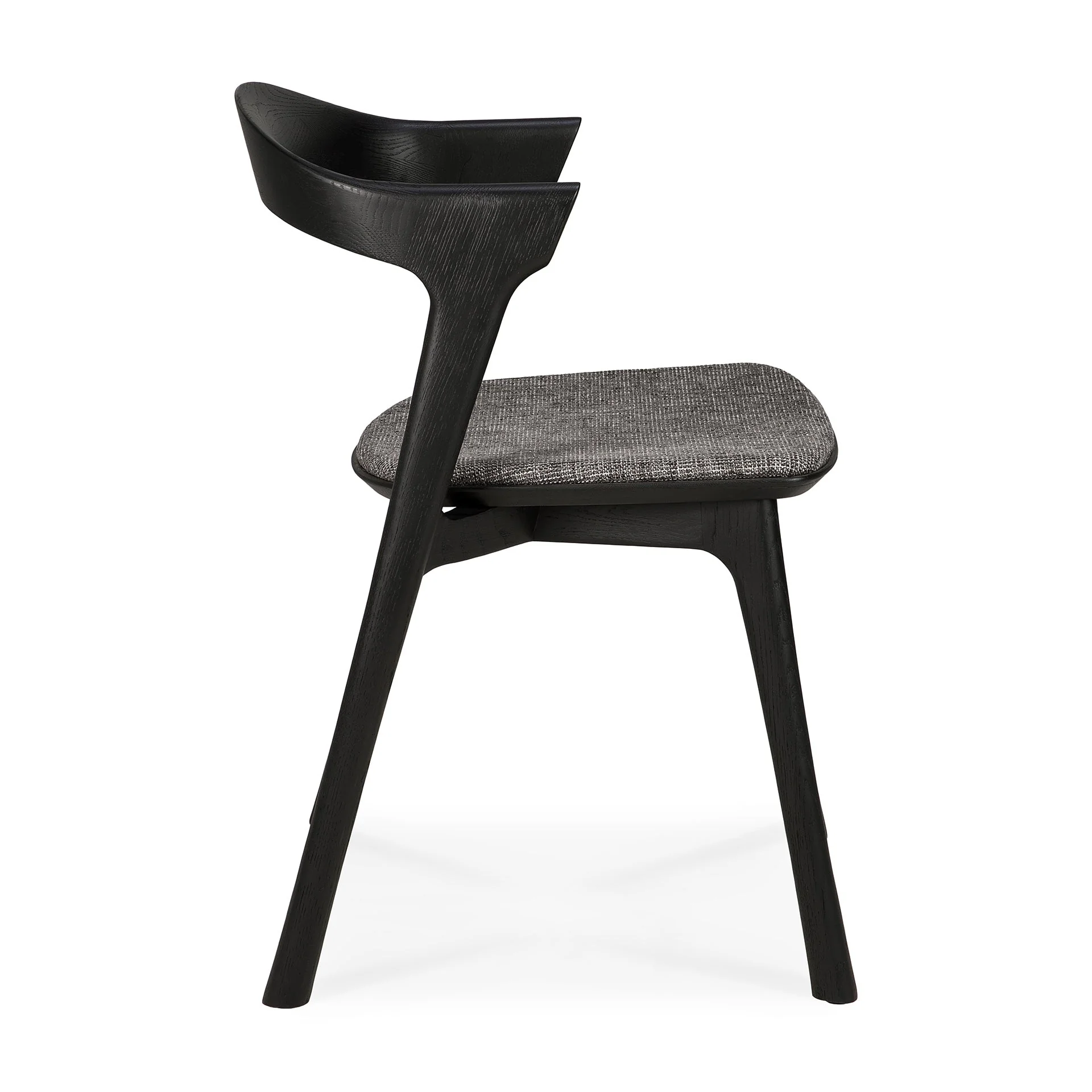 Ethnicraft Oak Bok Dining Chair - Fabric - Black Oak - Grey - Floor Stock - Image 3