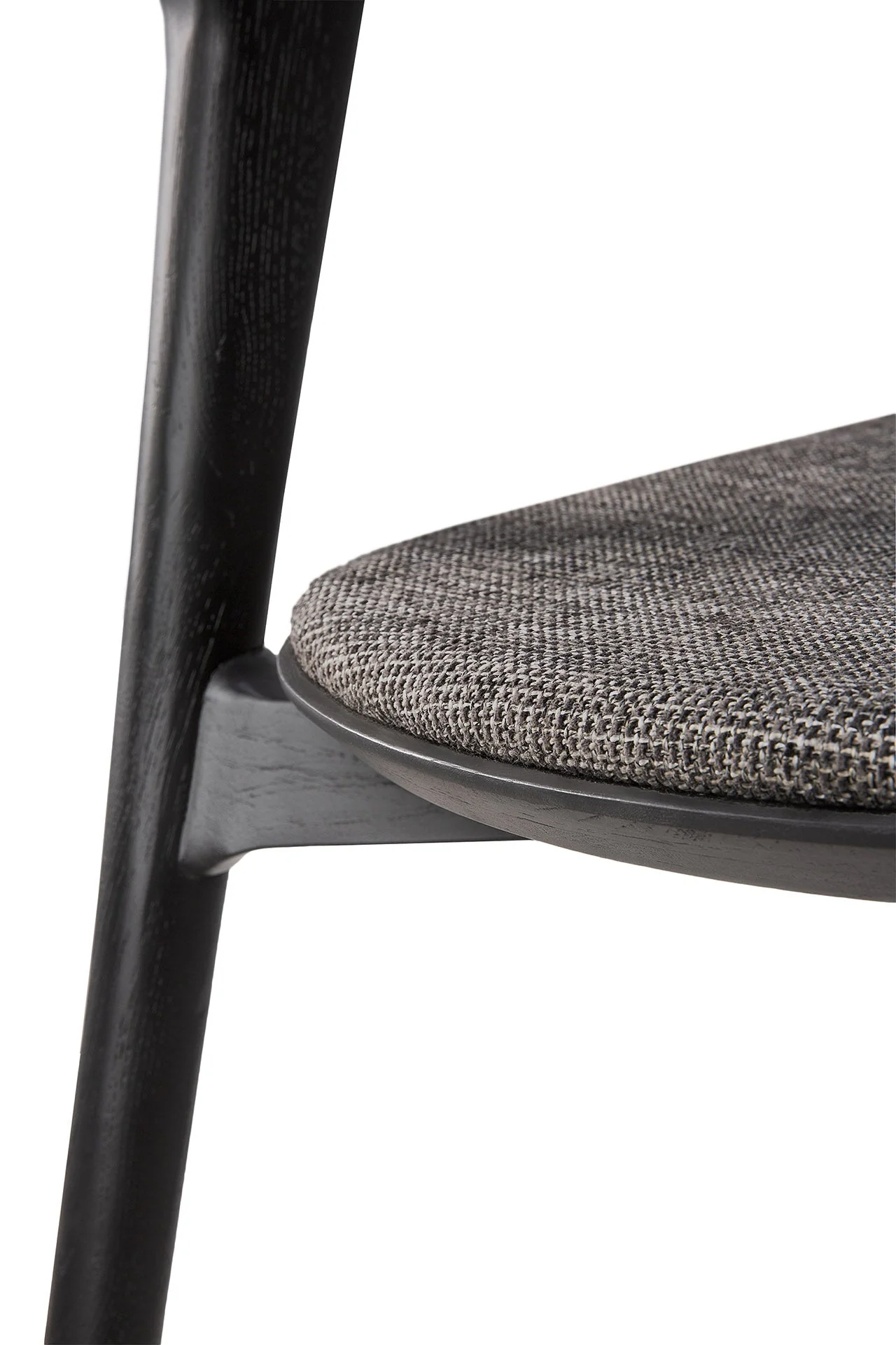 Ethnicraft Oak Bok Dining Chair - Fabric - Black Oak - Grey - Floor Stock - Image 5