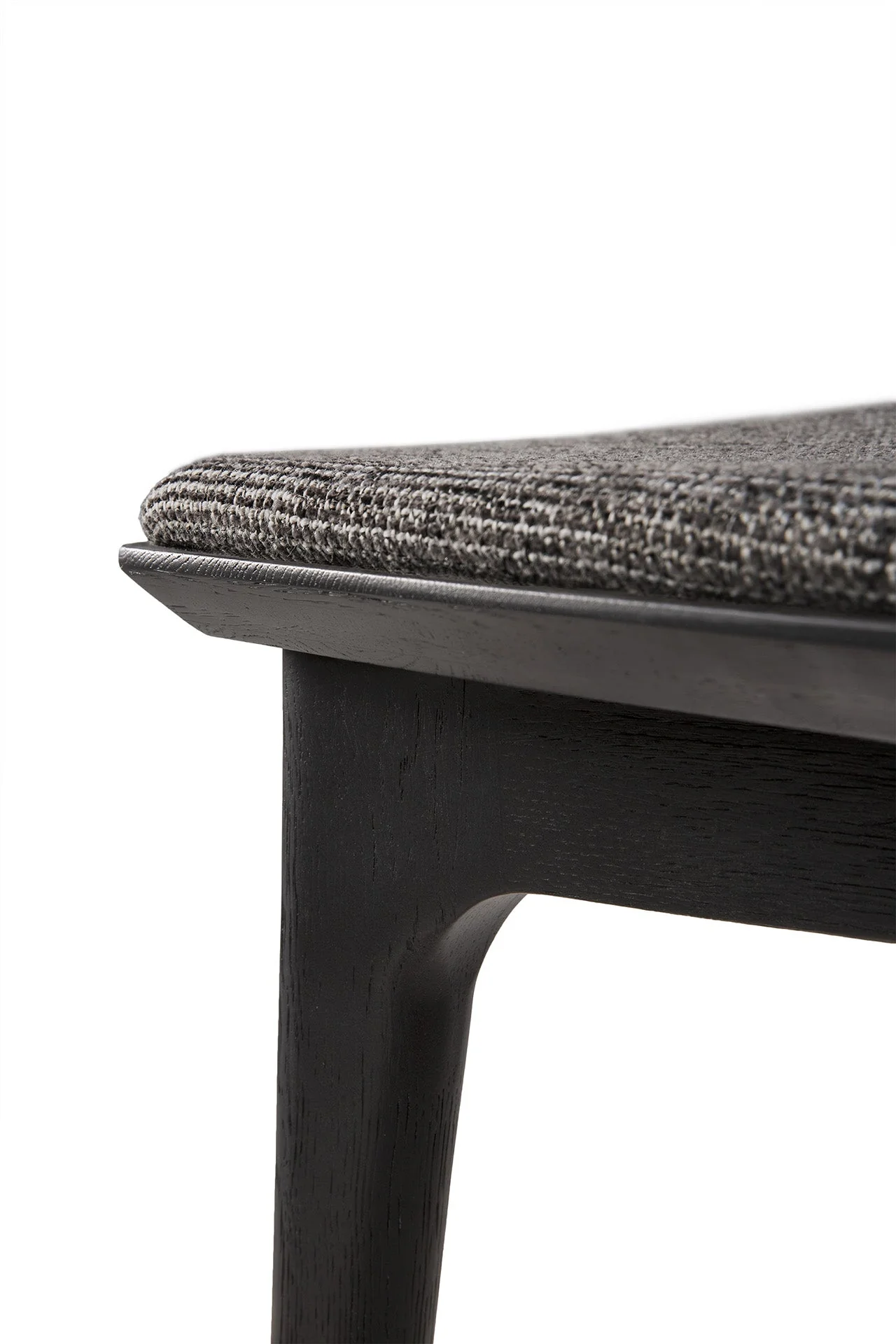 Ethnicraft Oak Bok Dining Chair - Fabric - Black Oak - Grey - Floor Stock - Image 6