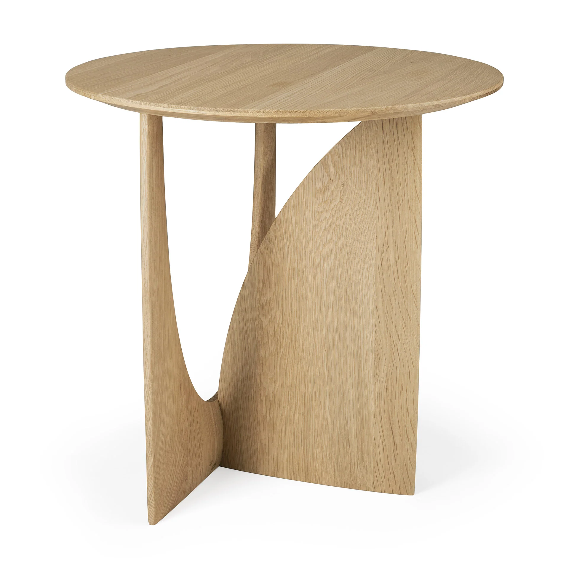 Ethnicraft Oak Geometric Side Table - Image 4