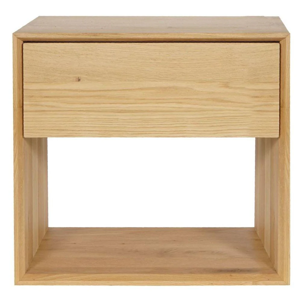 Ethnicraft Oak Nordic 1 Drawer Bedside Table Tall