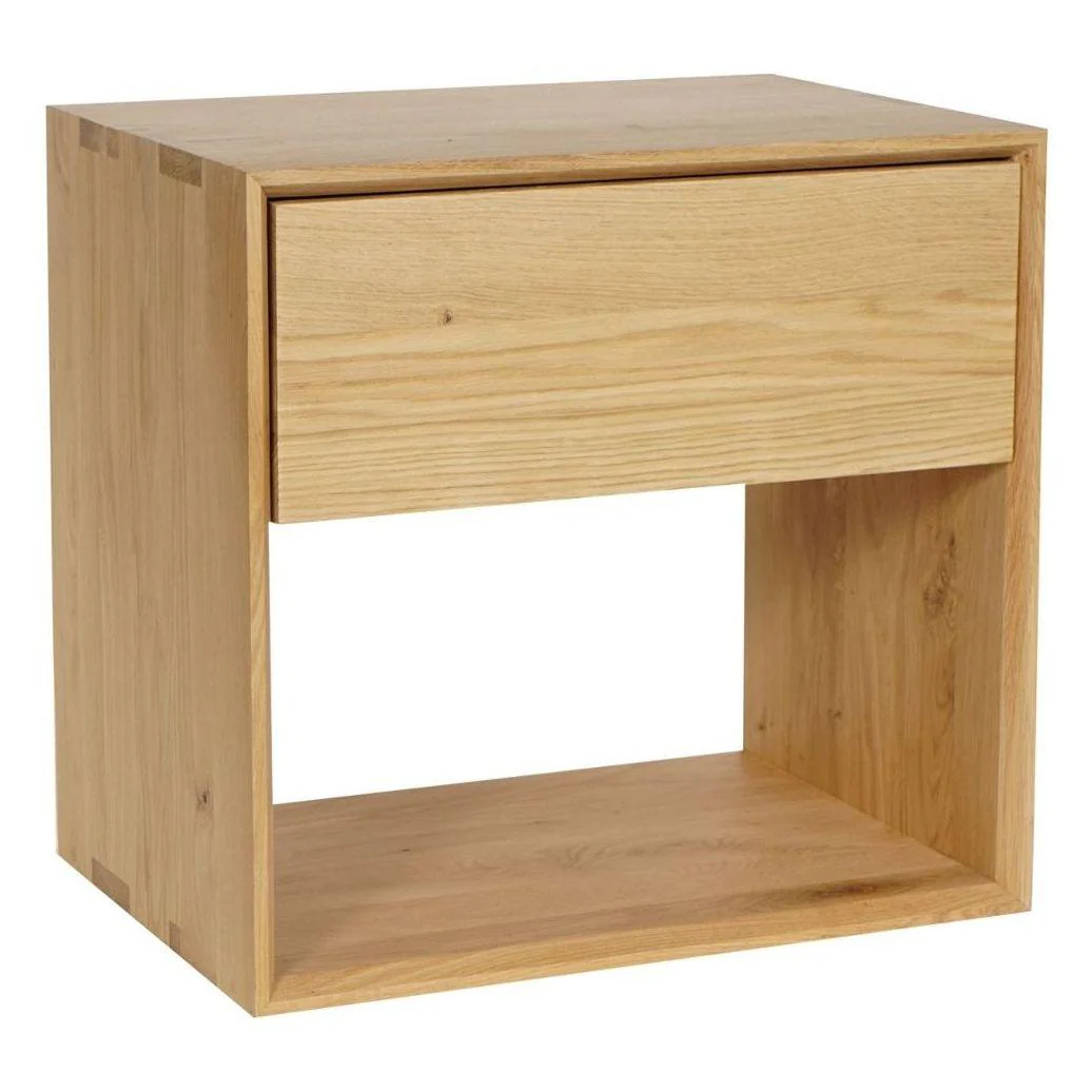 Ethnicraft Oak Nordic 1 Drawer Bedside Table Tall - Image 2