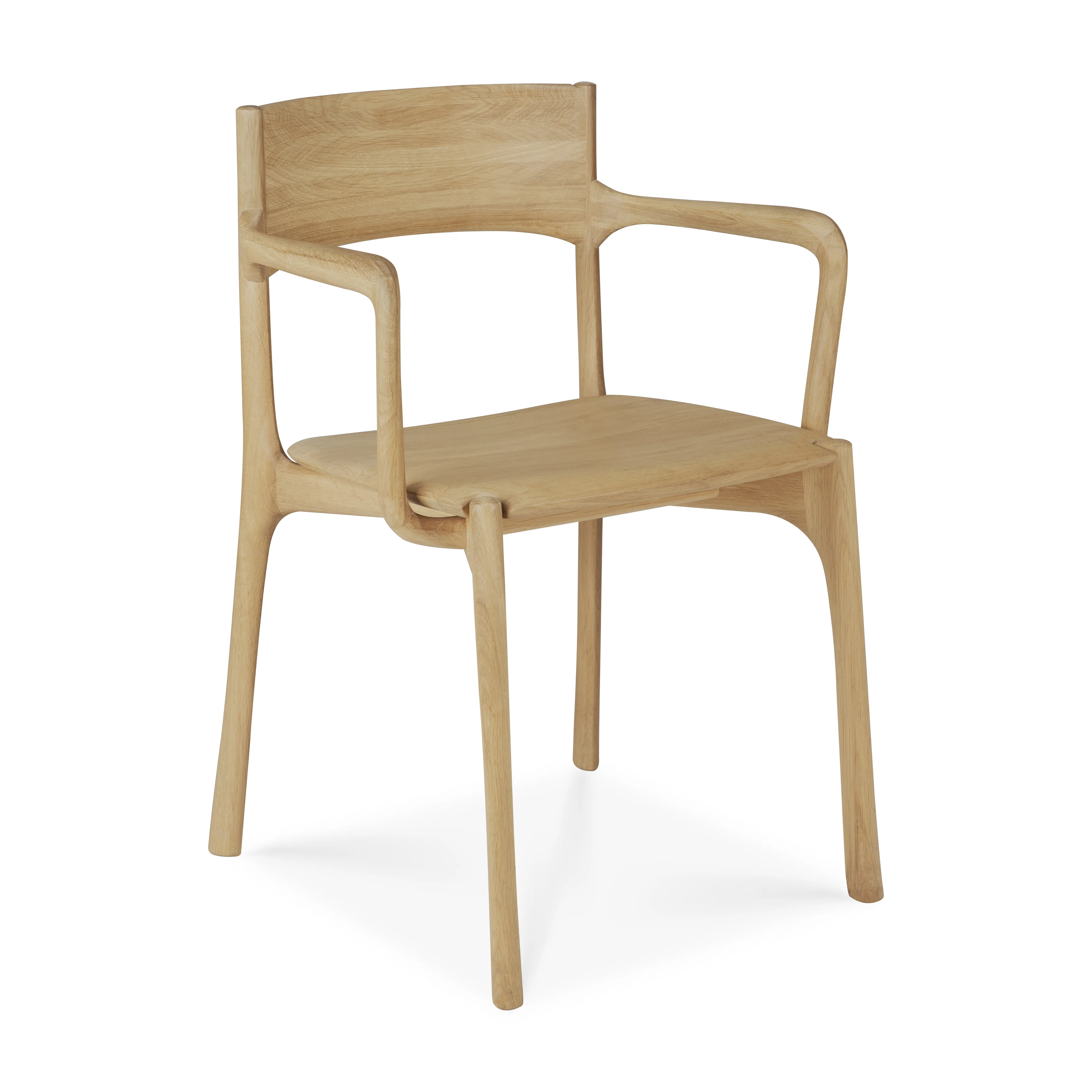 Ethnicraft Oak PI Dining Chair with Armrest