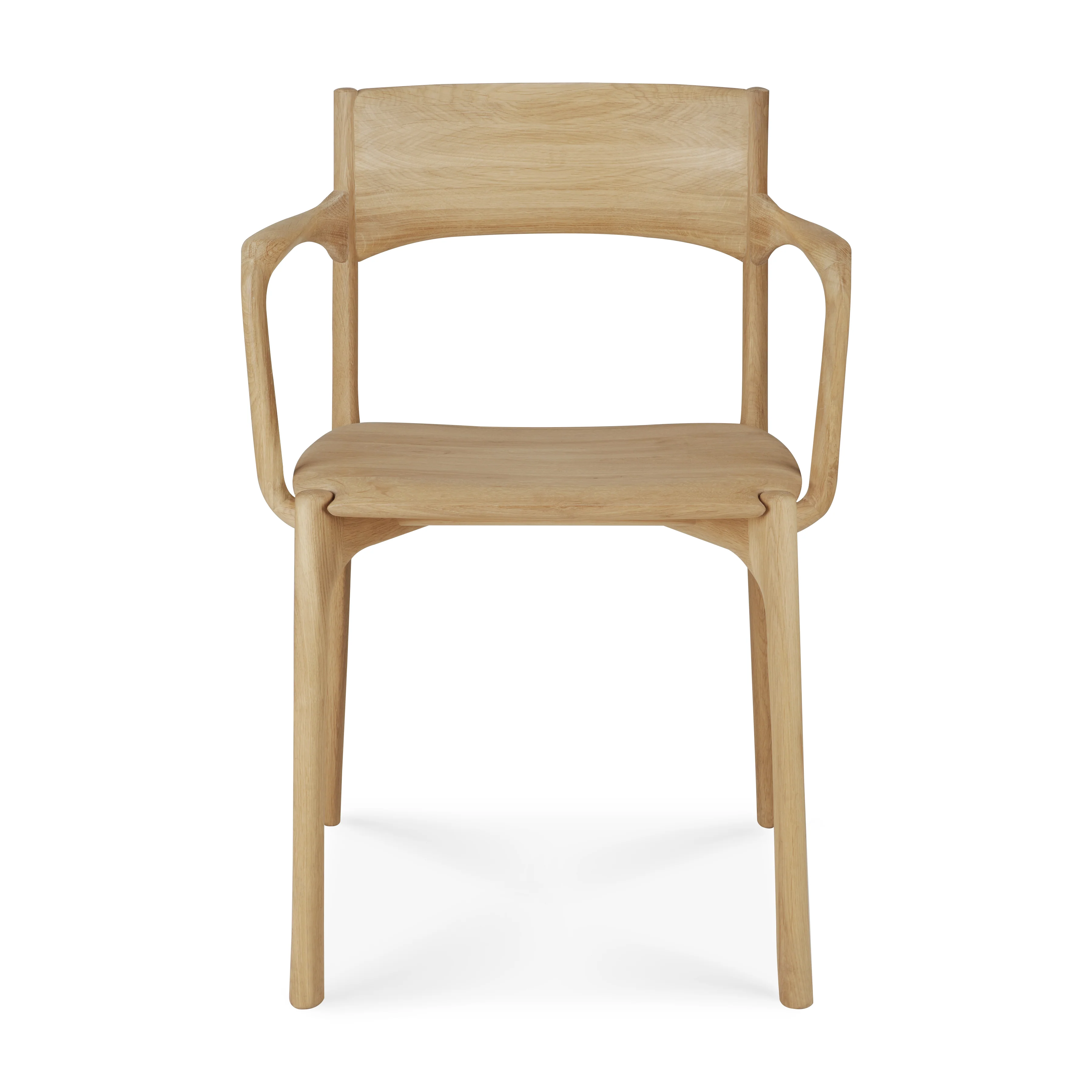 Ethnicraft Oak PI Dining Chair with Armrest - Image 2
