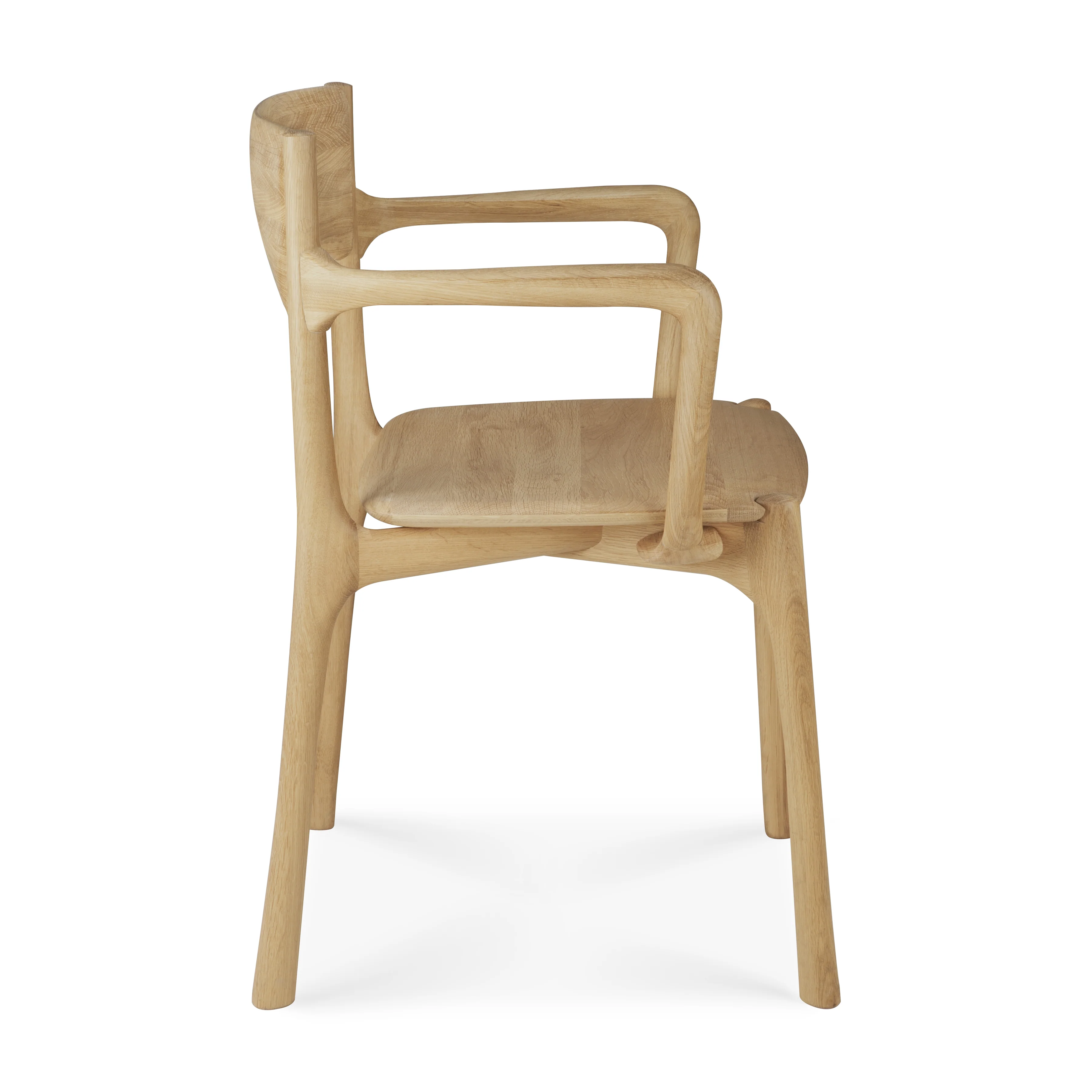 Ethnicraft Oak PI Dining Chair with Armrest - Image 3