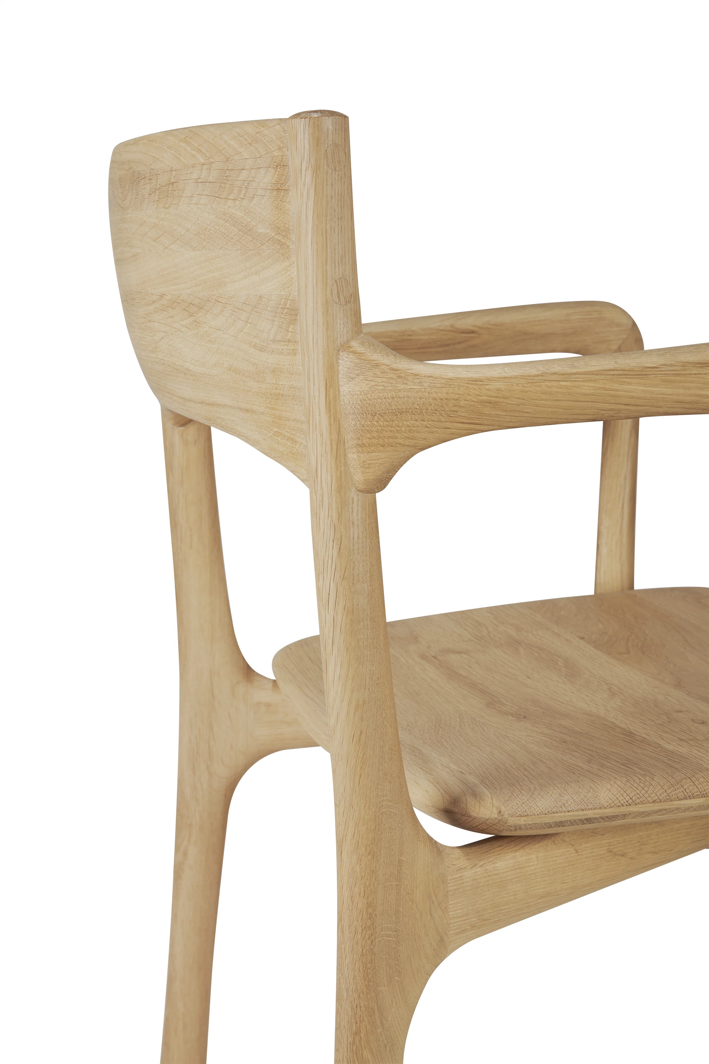 Ethnicraft Oak PI Dining Chair with Armrest - Image 5