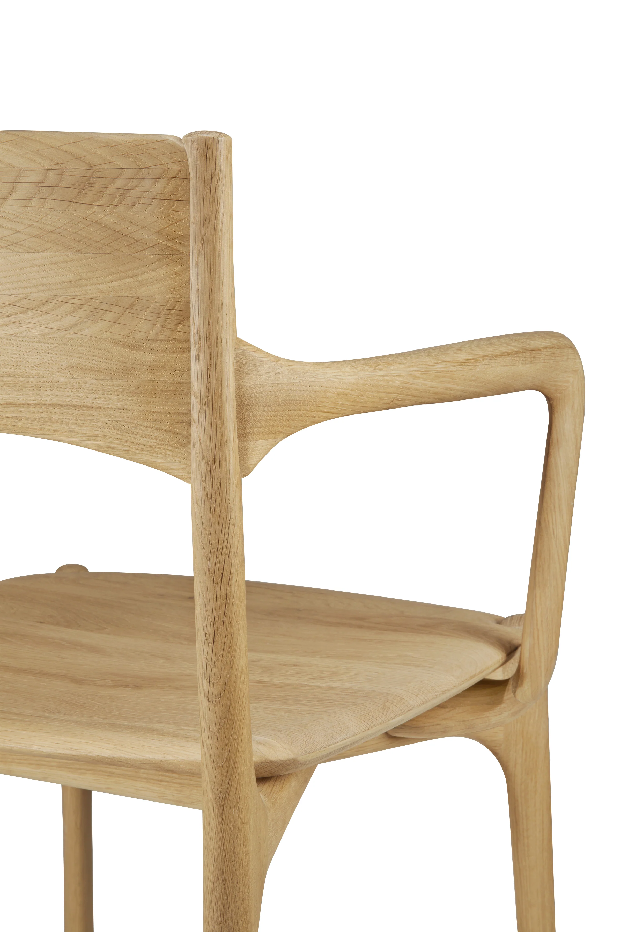 Ethnicraft Oak PI Dining Chair with Armrest - Image 8
