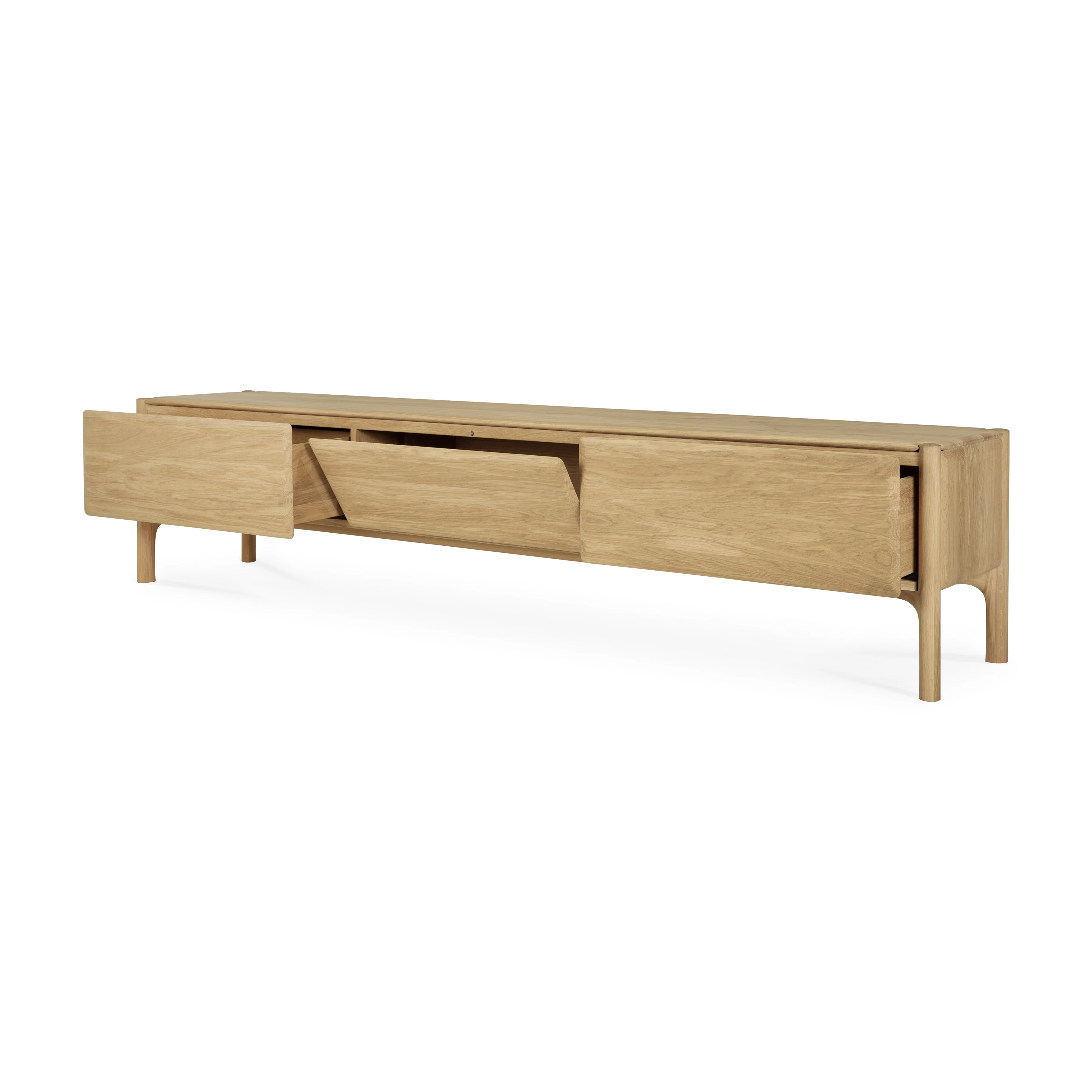 Ethnicraft Oak PI TV Cupboard - 1 Flip-down Door/2 Drawers - Image 3