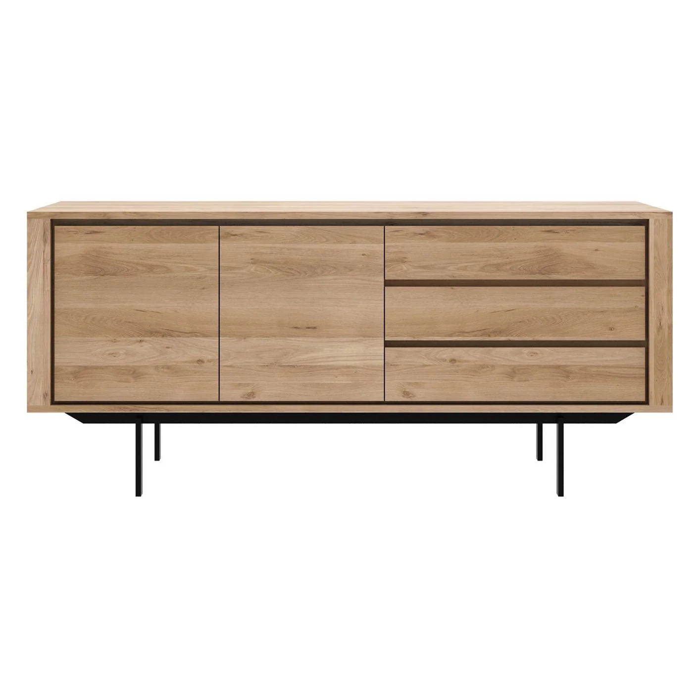 Ethnicraft Oak Shadow Sideboard - 2 Doors/3 Drawers - Natural Oak - Floor Stock