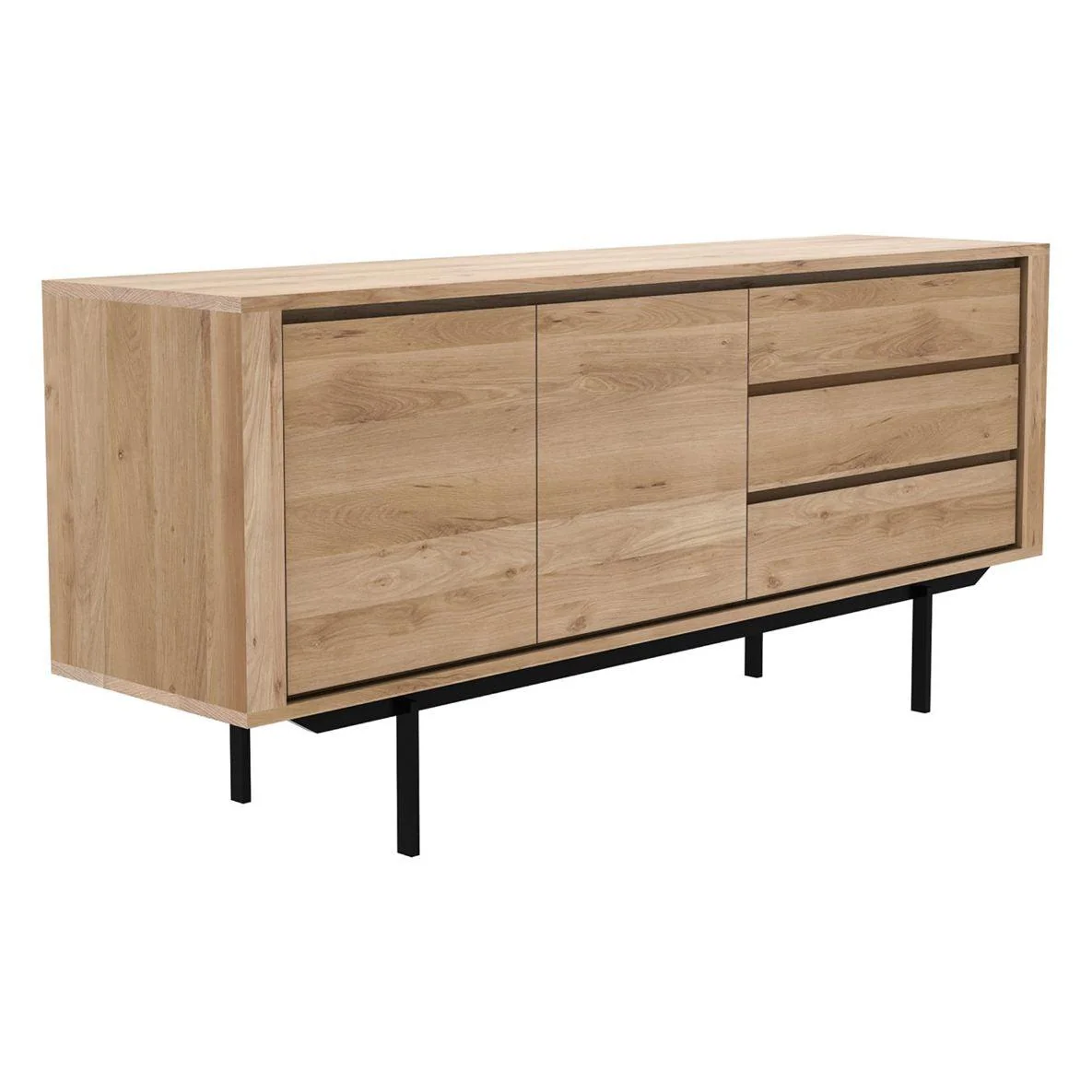 Ethnicraft Oak Shadow Sideboard - 2 Doors/3 Drawers - Natural Oak - Floor Stock - Image 2