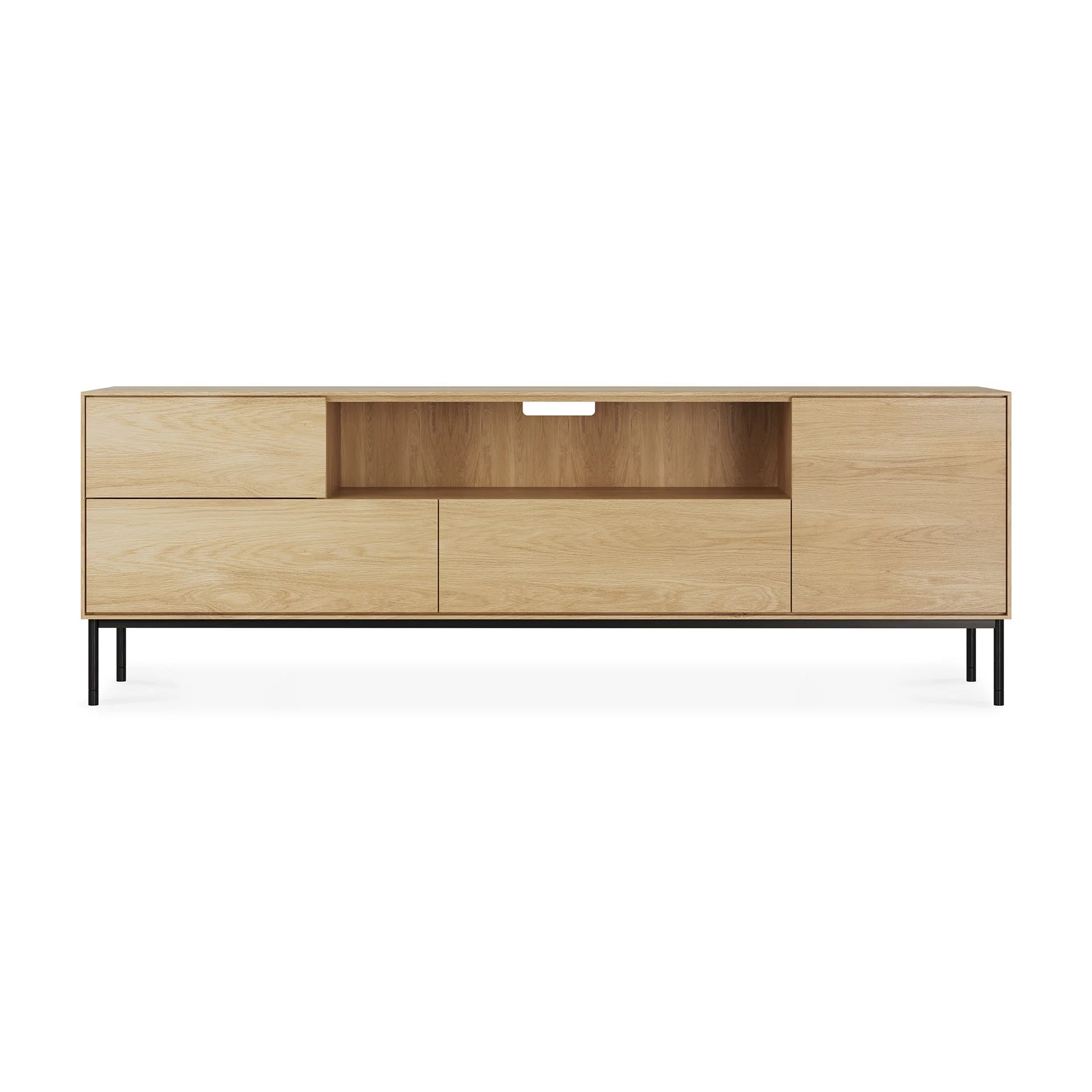 Ethnicraft Oak Whitebird TV Cupboard - 1 Doors/1 Flip-down Door/2 Drawers - Natural Oak - Floor Stock