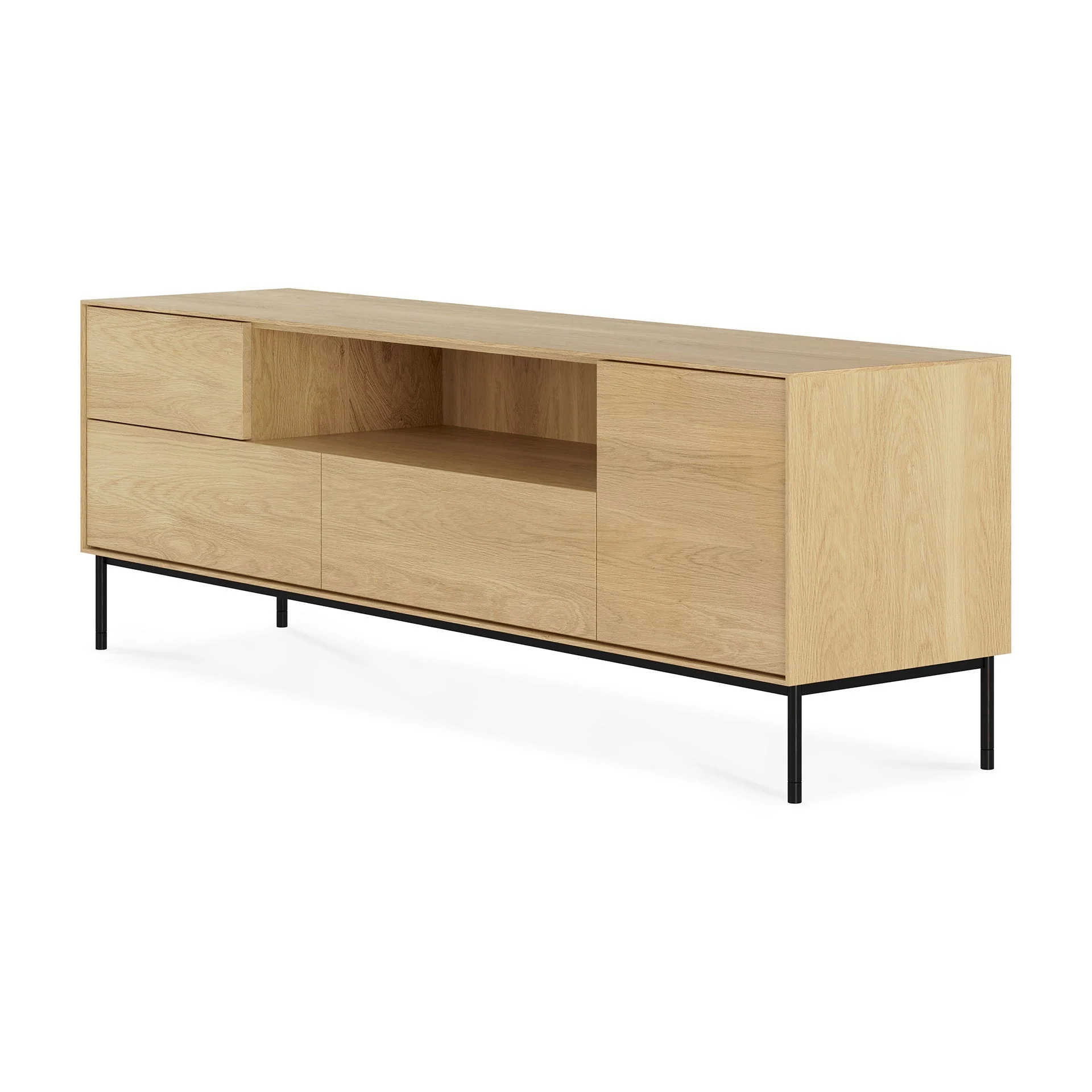 Ethnicraft Oak Whitebird TV Cupboard - 1 Doors/1 Flip-down Door/2 Drawers - Natural Oak - Floor Stock - Image 2