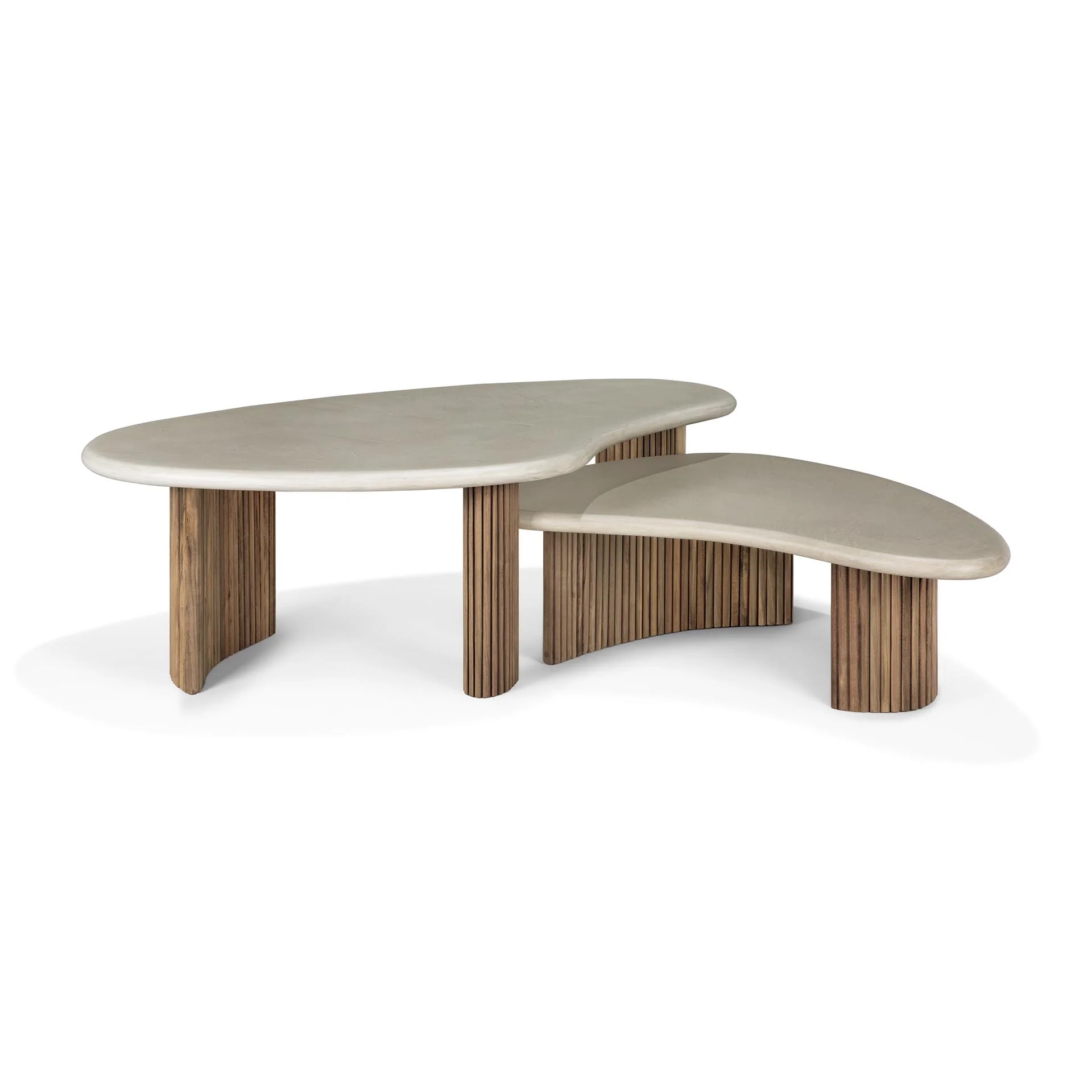 Ethnicraft Reclaimed Teak Boomerang Outdoor Coffee Table - Image 11
