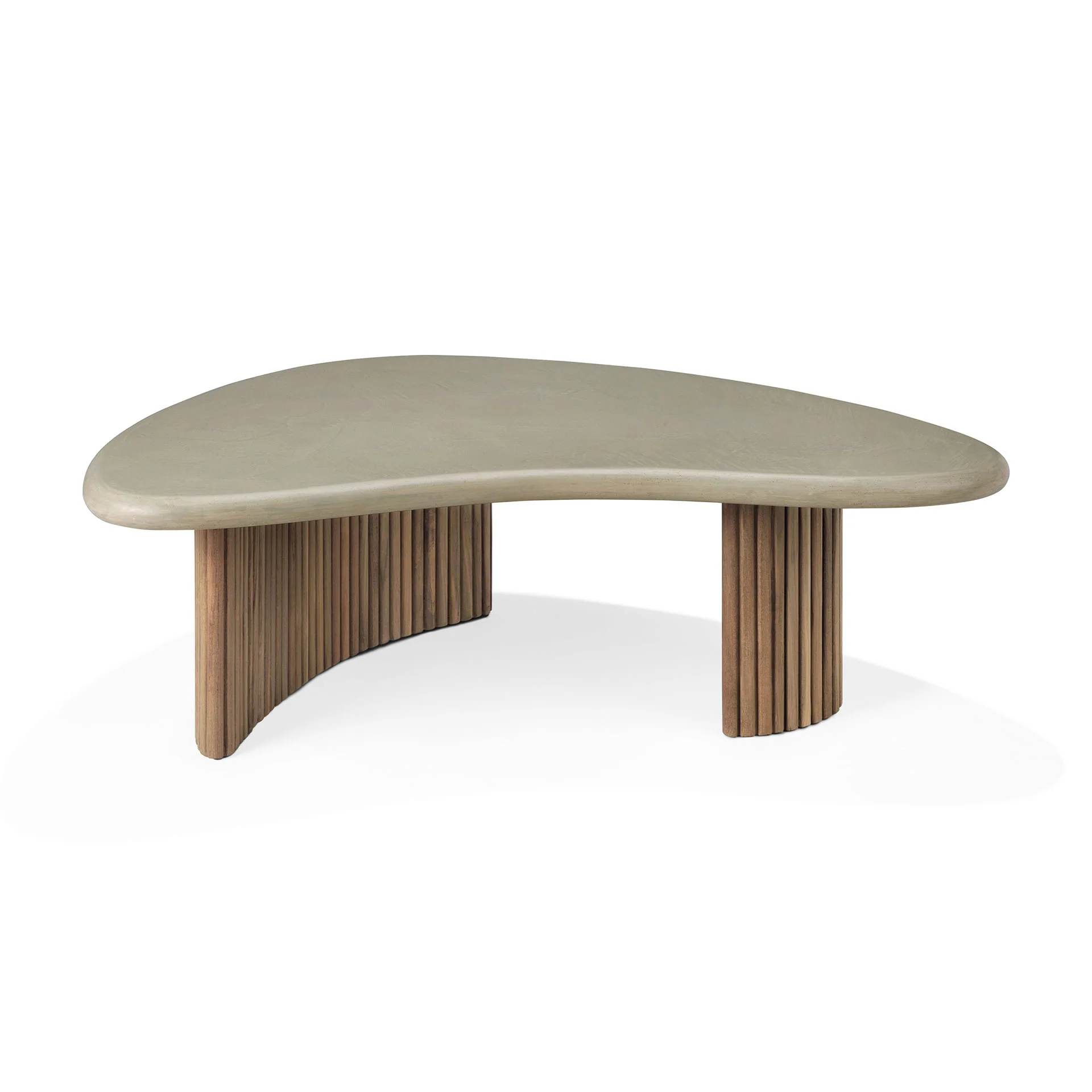Ethnicraft Reclaimed Teak Boomerang Outdoor Coffee Table - Image 4