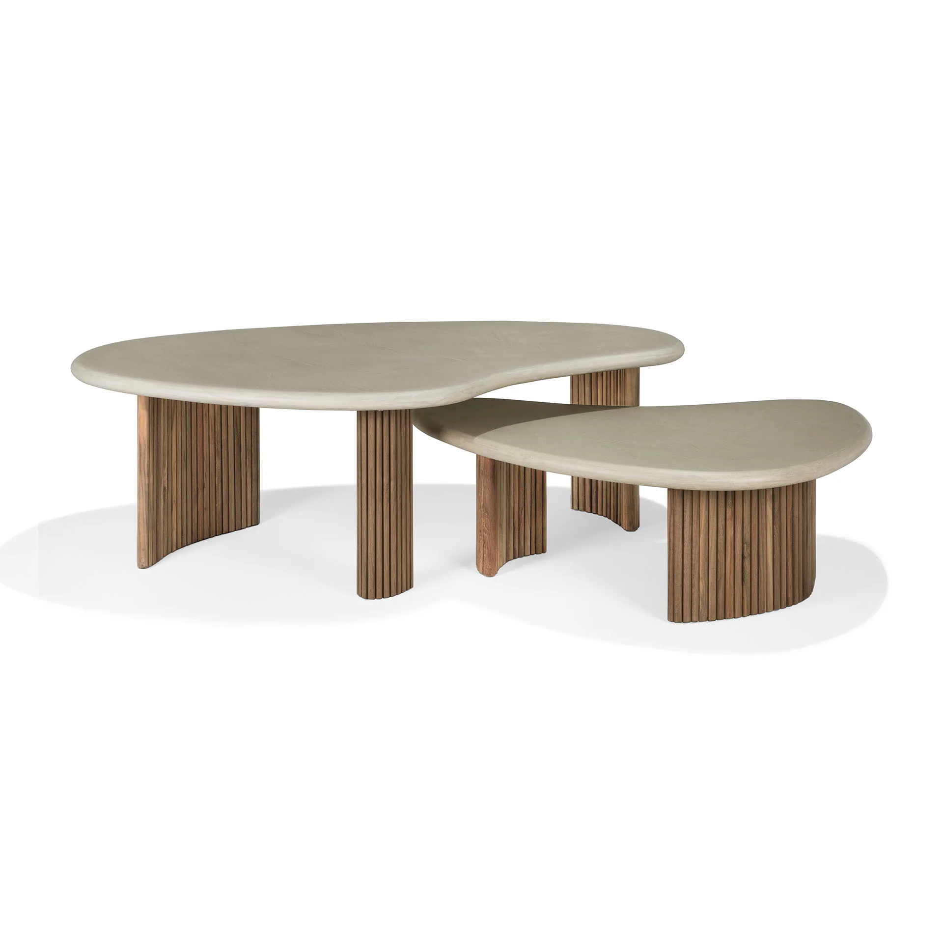 Ethnicraft Reclaimed Teak Boomerang Outdoor Coffee Table - Image 9
