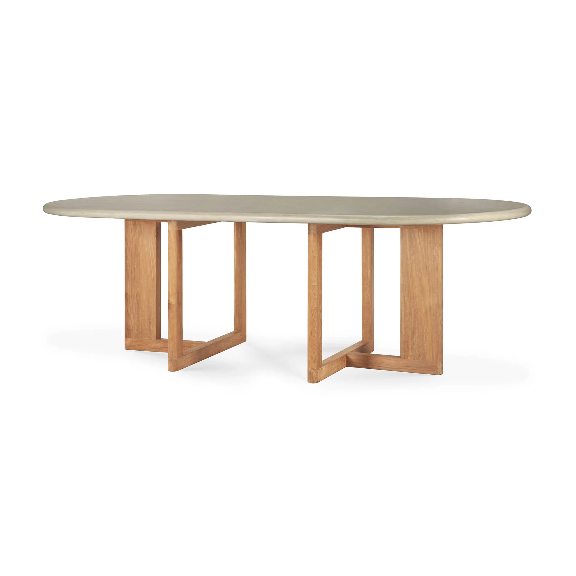 Ethnicraft Reclaimed Teak Trestle Outdoor Dining Table - Image 4