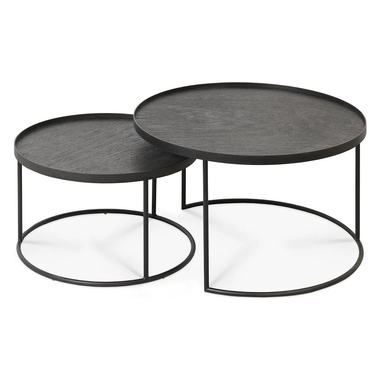 Ethnicraft Round Tray Coffee Table - Set of 2 - Image 3