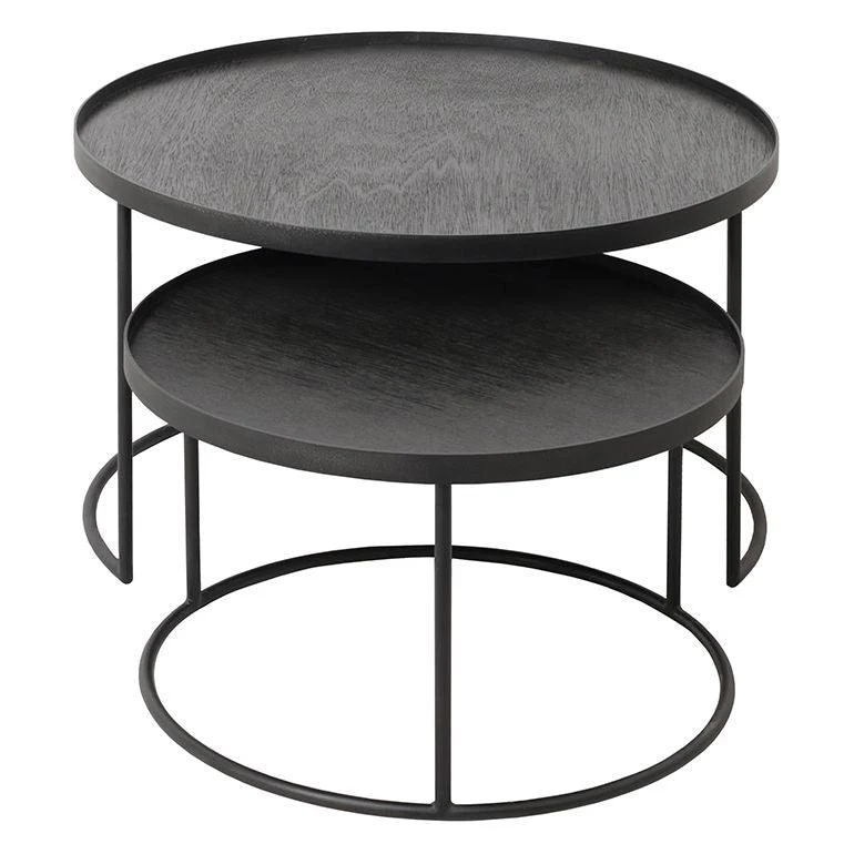 Ethnicraft Round Tray Coffee Table - Set of 2 - Image 4