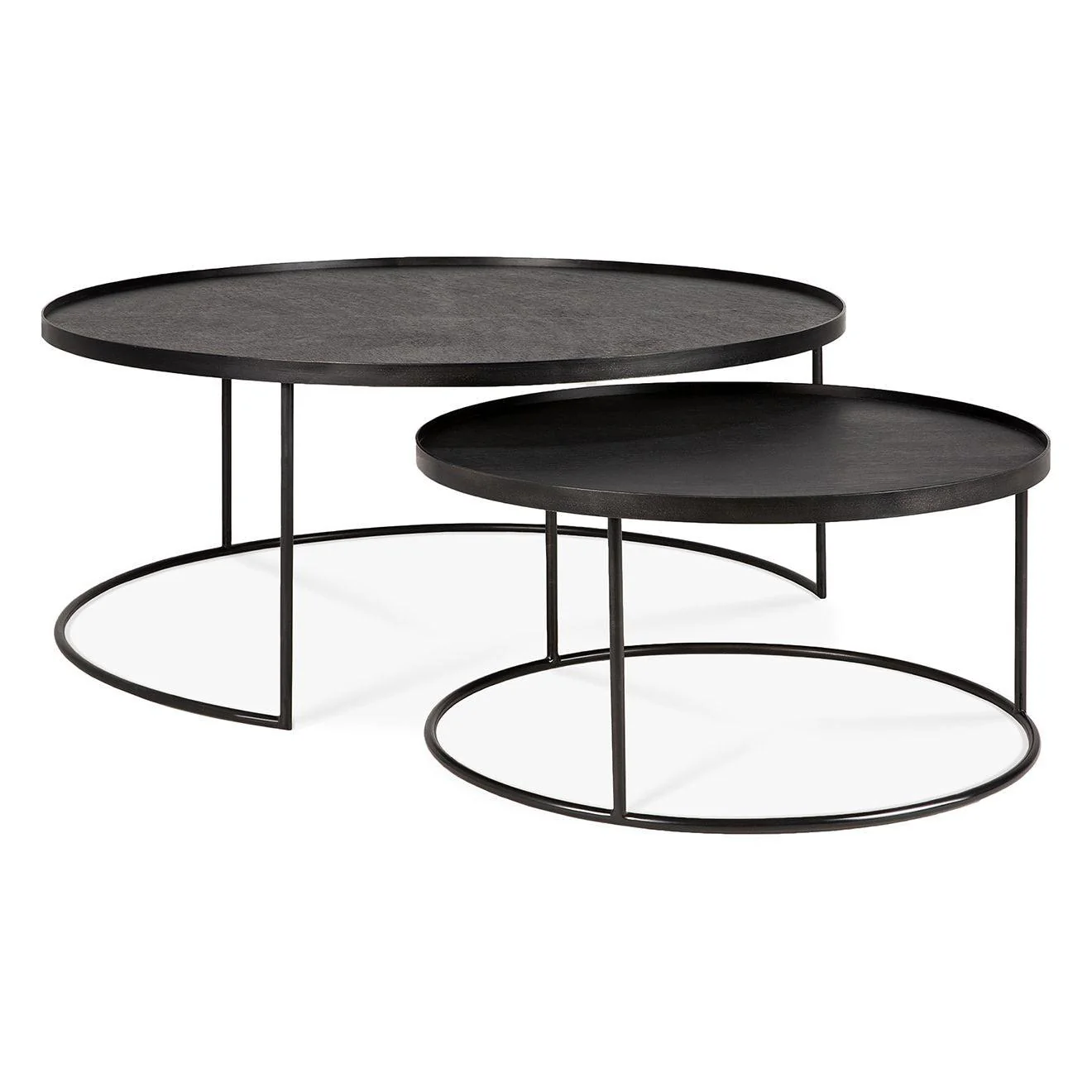 Ethnicraft Round Tray Coffee Table - Set of 2 - Image 5