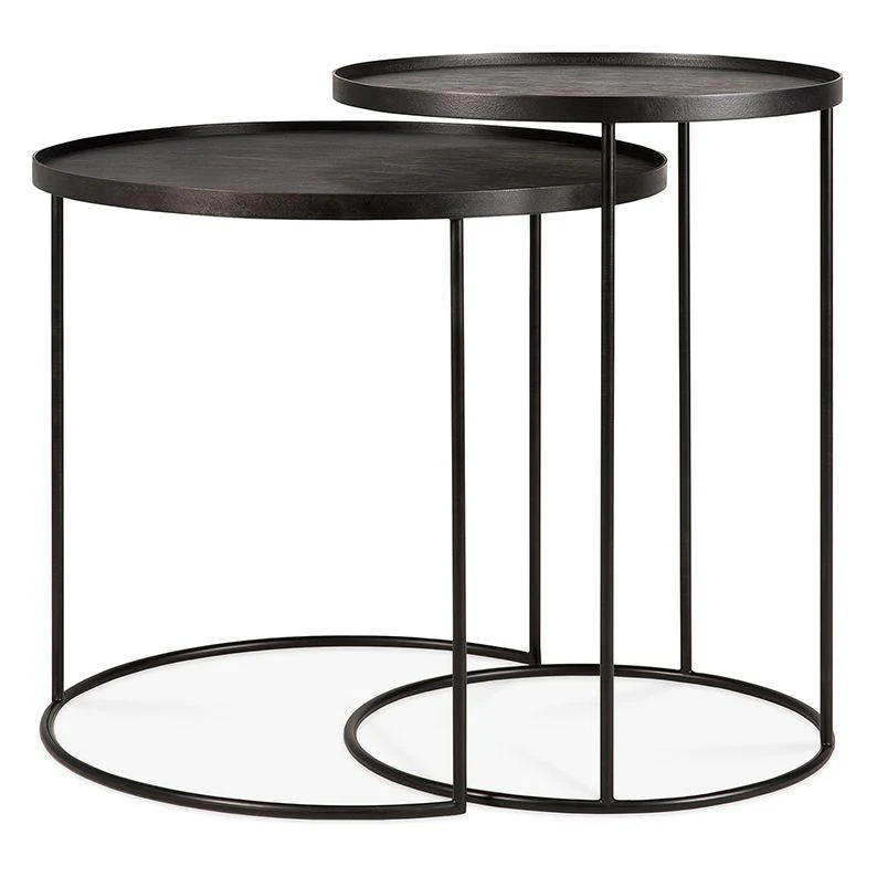 Ethnicraft Round Tray Side Table - Set of 2 - Image 3