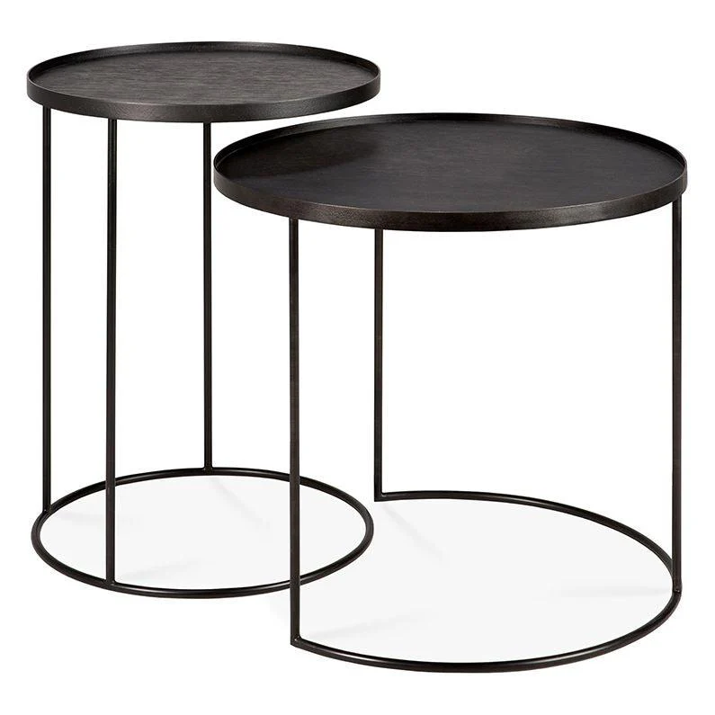 Ethnicraft Round Tray Side Table - Set of 2 - Image 4