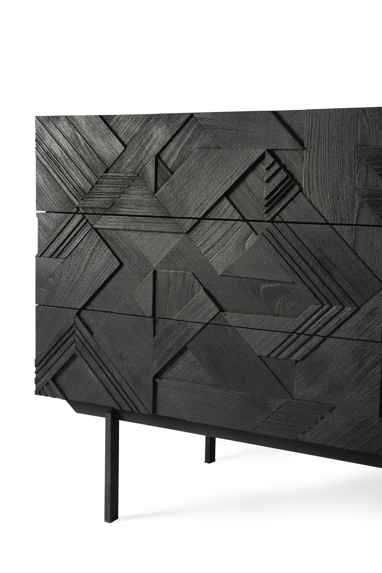 Ethnicraft Teak Graphic Chest of 3 Drawers - Floor Stock - Image 4