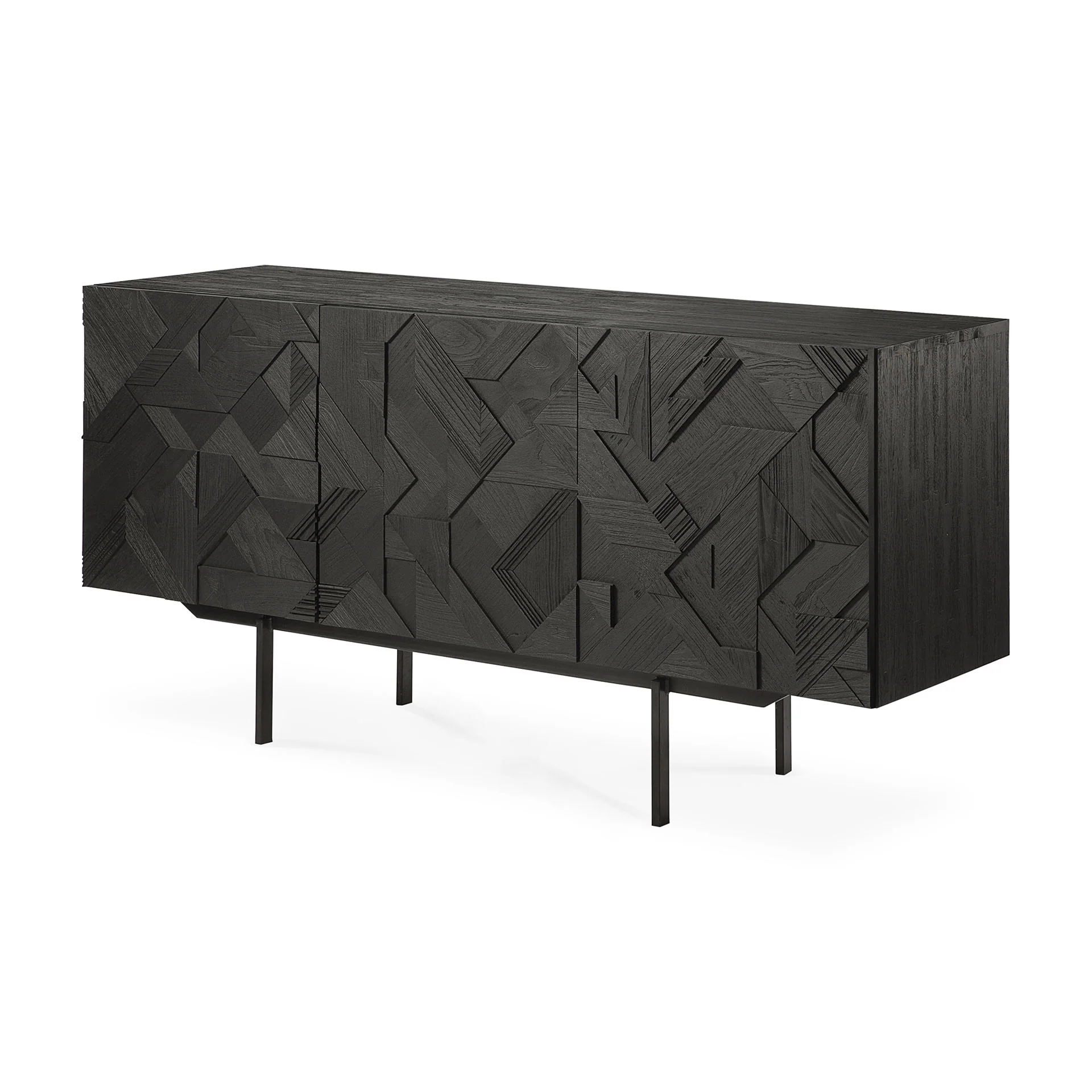Ethnicraft Teak Graphic Sideboard - 3 Door - Image 2
