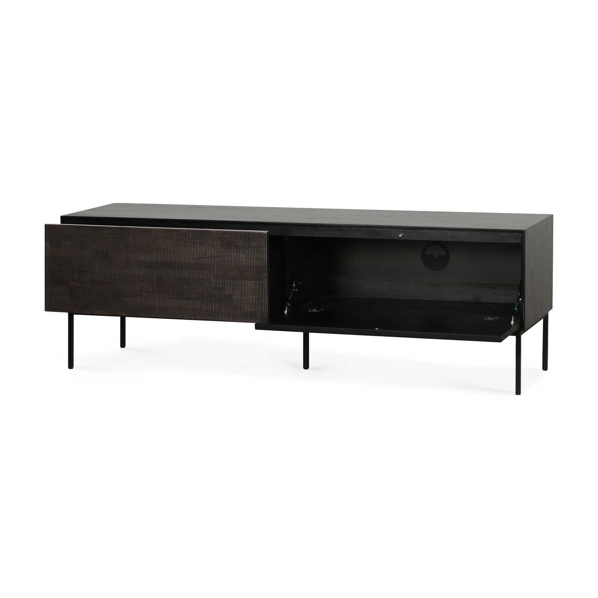 Ethnicraft Teak Grooves TV Cupboard - 1 Flip-down Door/1 Drawer - Image 3