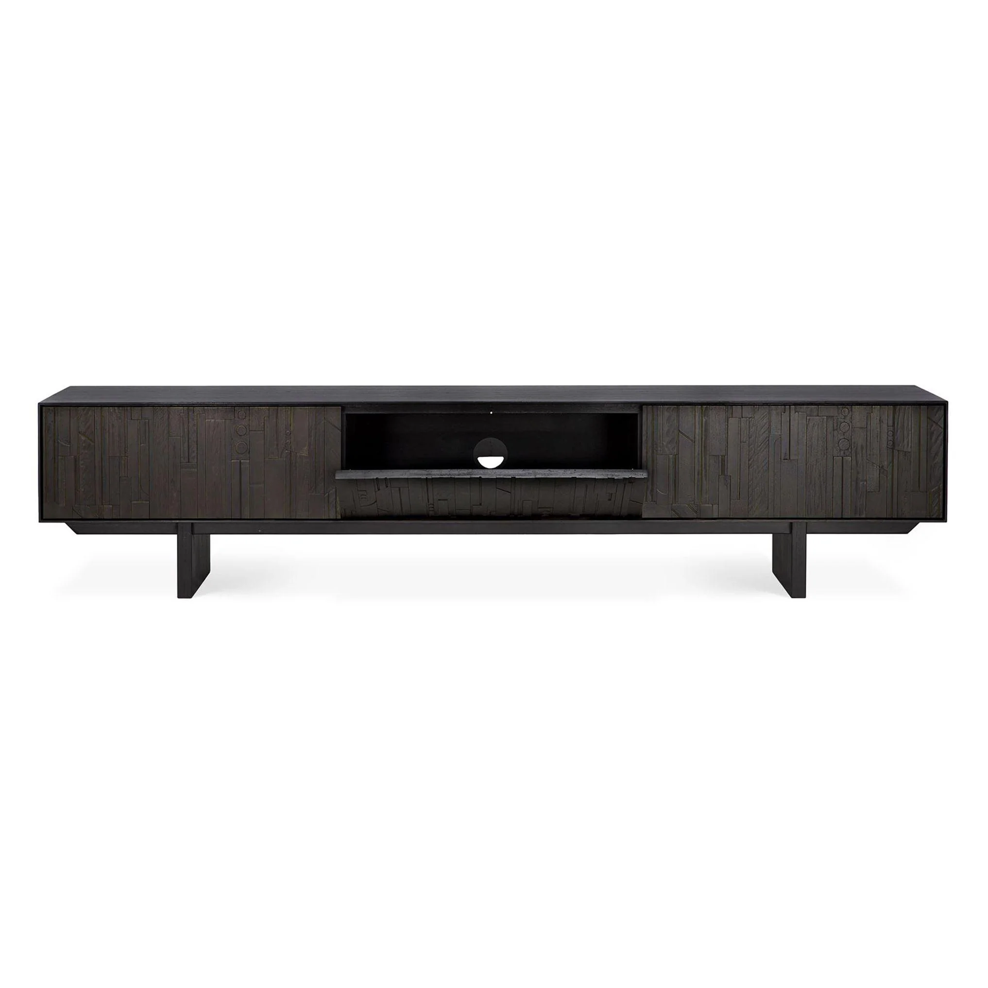 Ethnicraft Teak Mosaic TV Cupboard - 1 Flip-down Door/2 Drawer - Image 4
